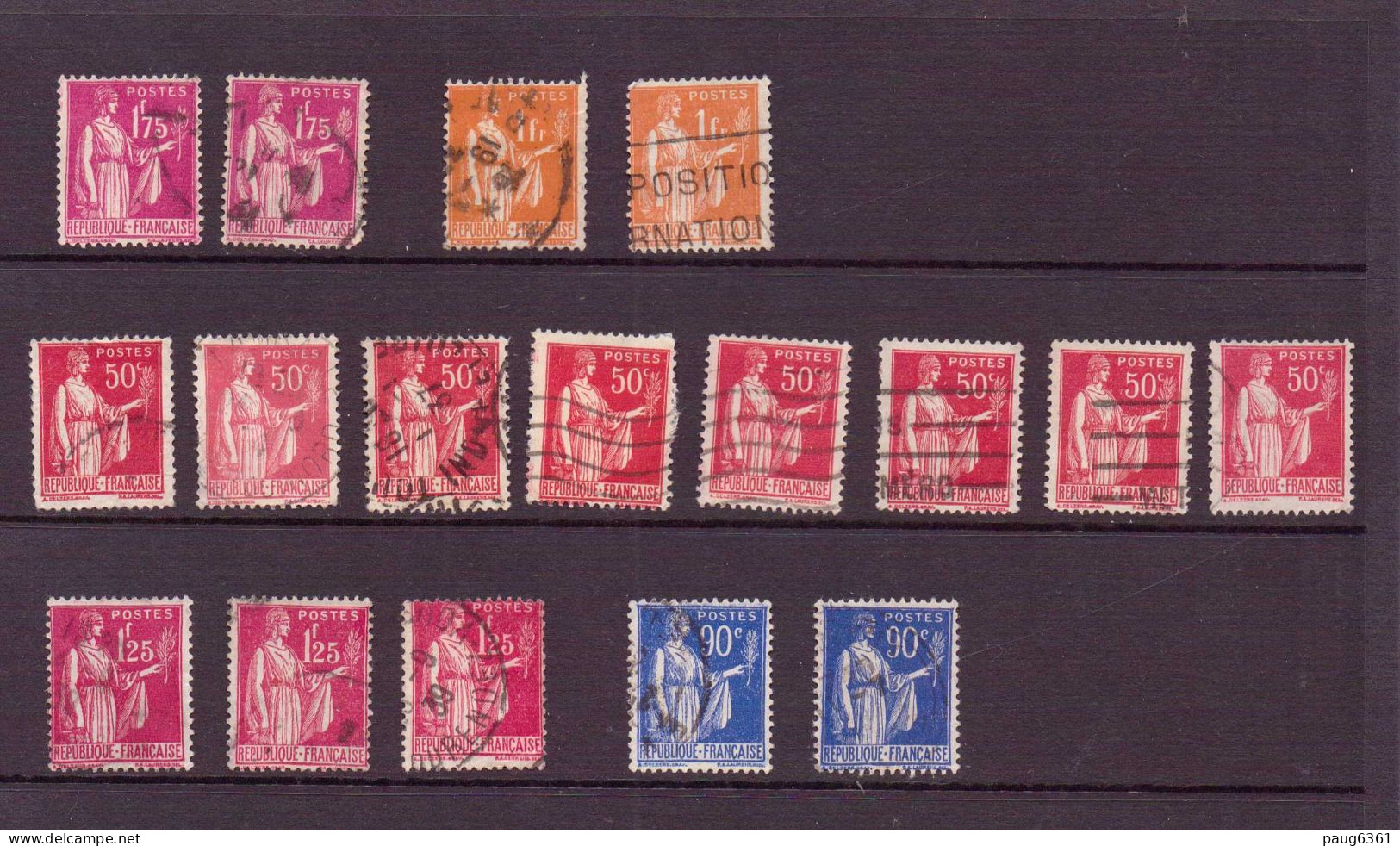 FRANCE GROS  LOT DE TIMBRES ANCIENS 1876/1960 OBLITERE