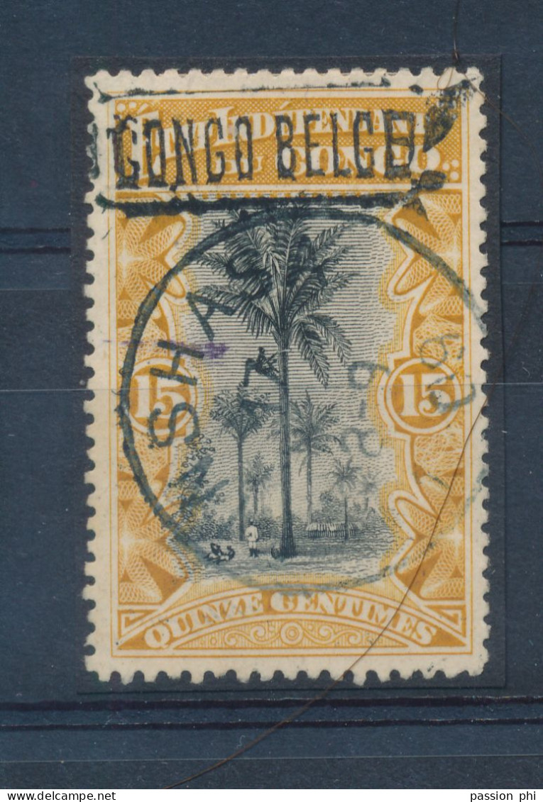 BELGIAN CONGO 1909 ISSUE COB 32 L6 WITH FRAME SIGNED SPB USED - Usados