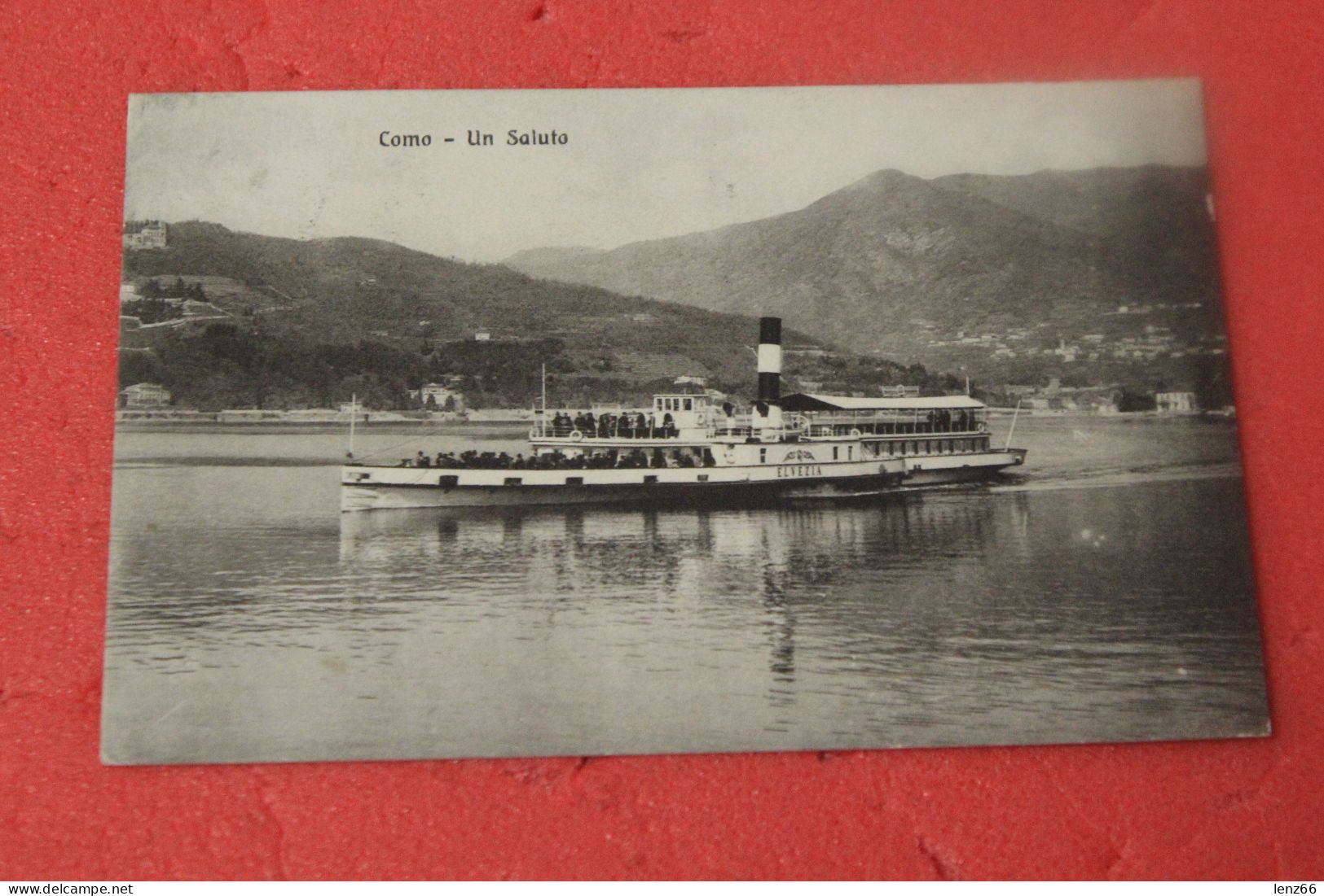 Lago Di Como Un Saluto Dal Piroscafo Imbarcadero Elvezia 1910 Ed. Mortelmans - Como