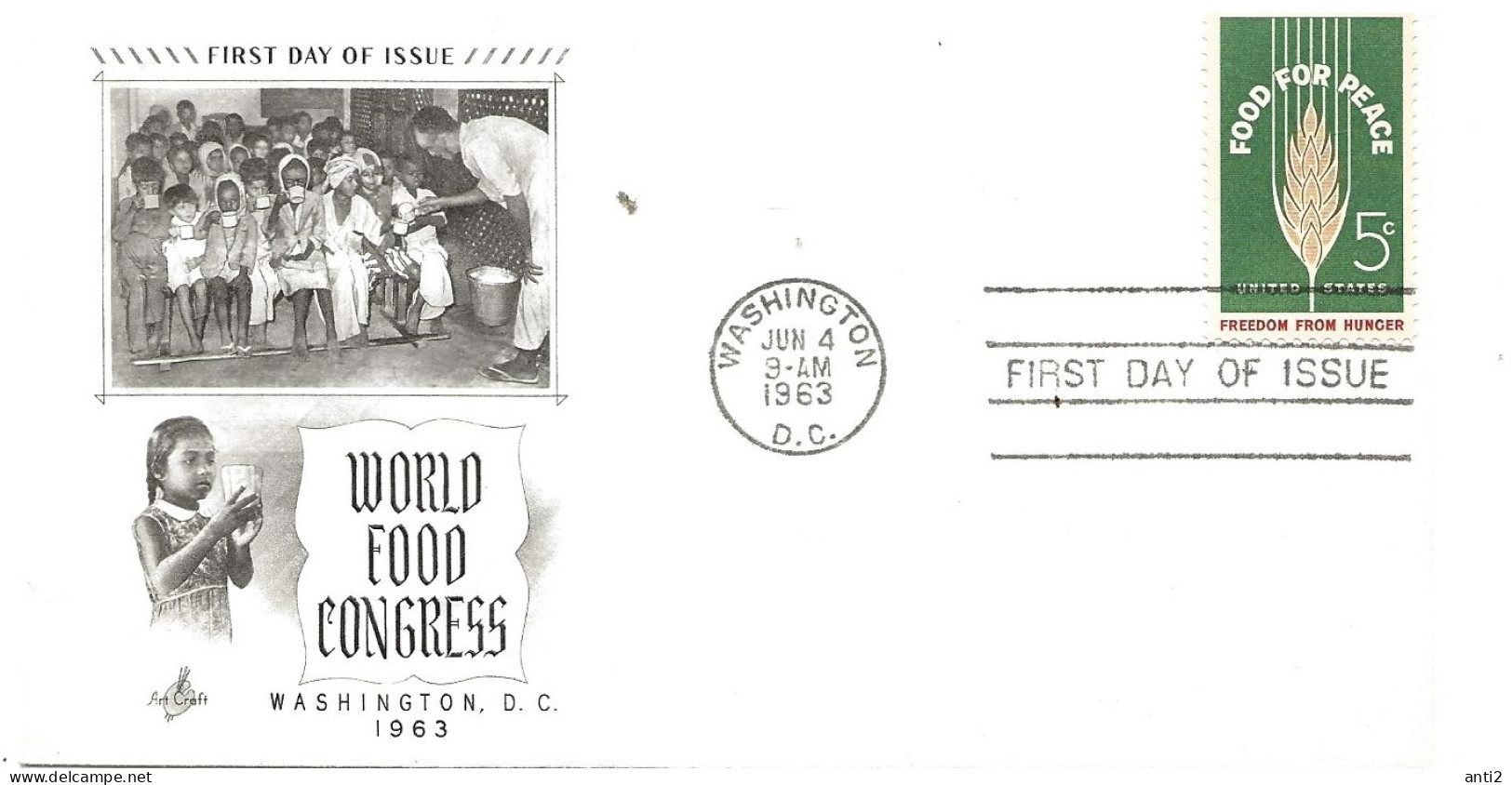 USA  1963 Fight Against Hunger, Mi 841, FDC - Briefe U. Dokumente