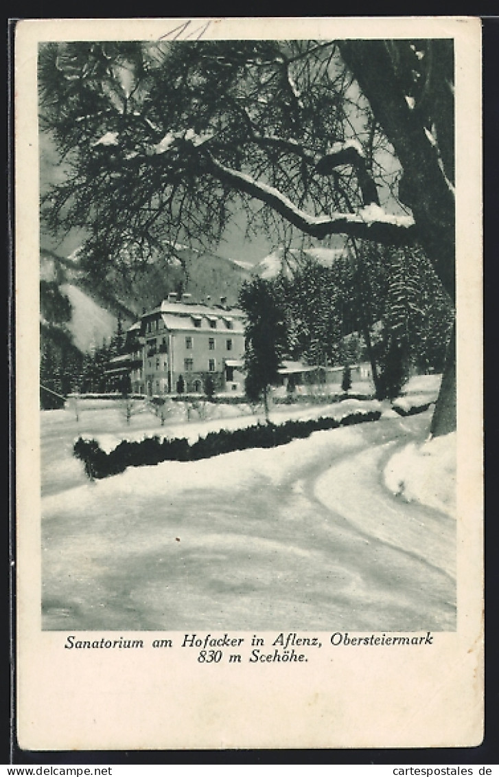 AK Aflenz /Obersteiermark, Sanatorium Am Hofacker Im Schnee  - Altri & Non Classificati