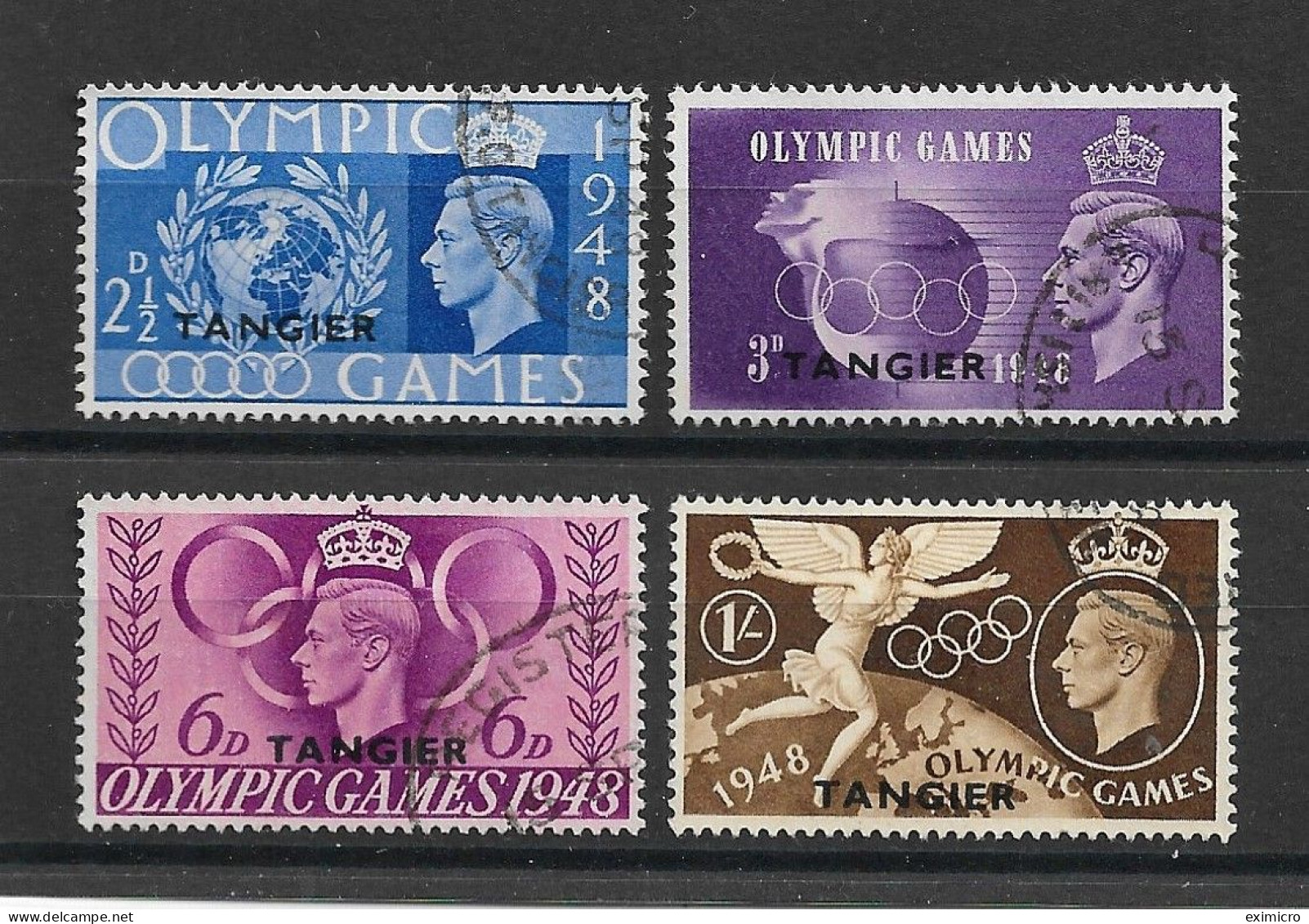 MOROCCO AGENCIES (TANGIER) 1948 OLYMPIC GAMES SET SG 257/260 FINE USED Cat £9 - Bureaux Au Maroc / Tanger (...-1958)