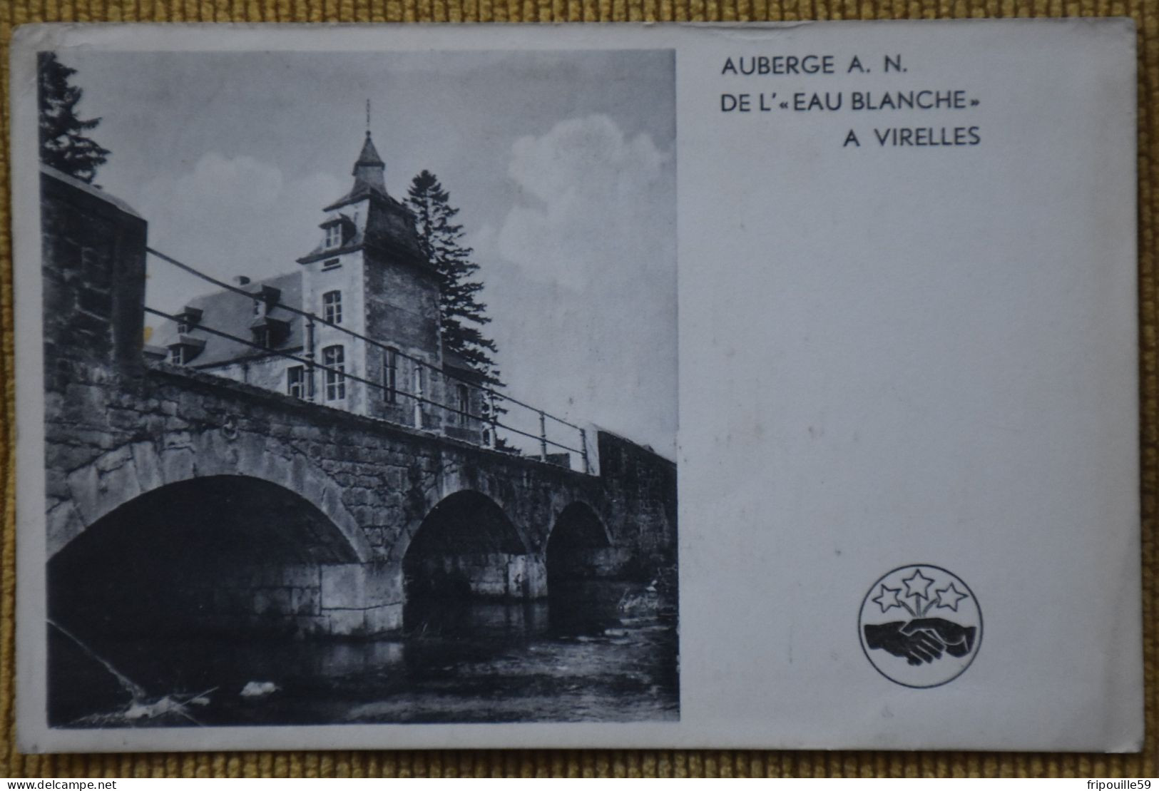 Carte Publicitaire - Auberge A.N. De L'"Eau Blanche" - Virelles - Union Touristique Les Amis De La Nature - Vers 1930-40 - Chimay