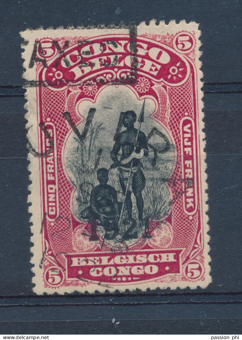 BELGIAN CONGO 1921 ISSUE COB 93 USED UVIRA AND HANDSTAMPED TAXE - Gebruikt