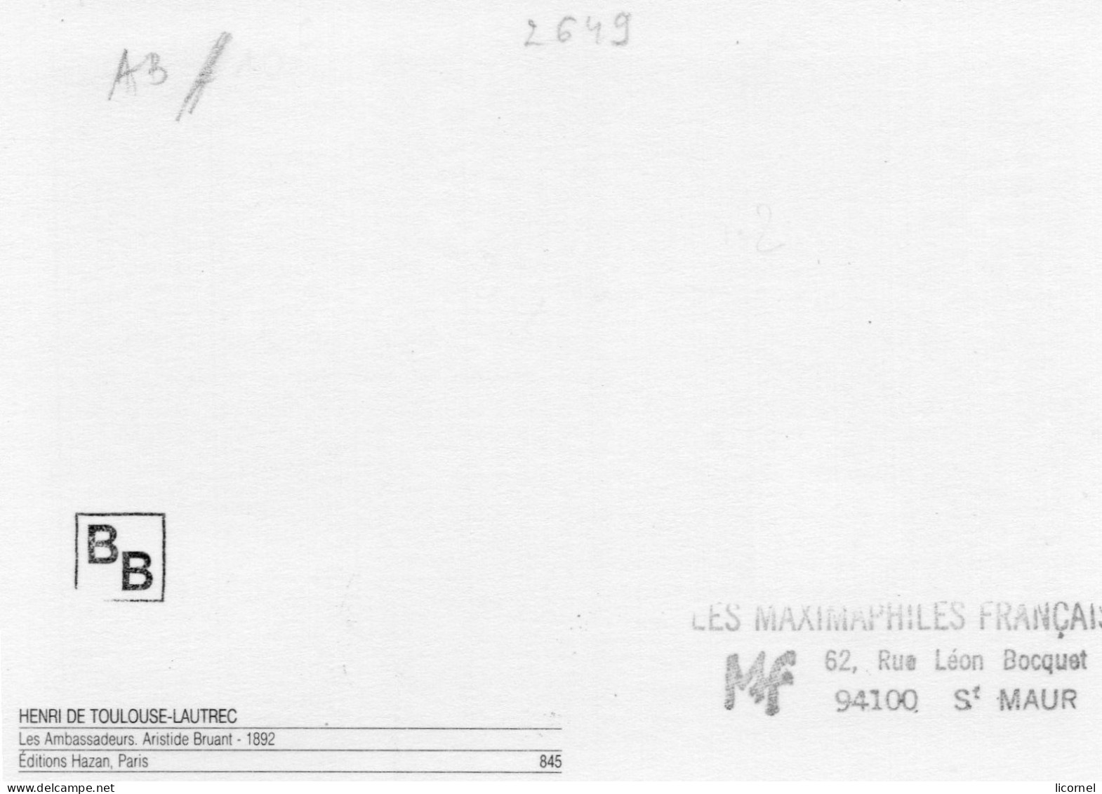 Carte Maxi1990 : ARISTIDE BRUANT - 1990-1999