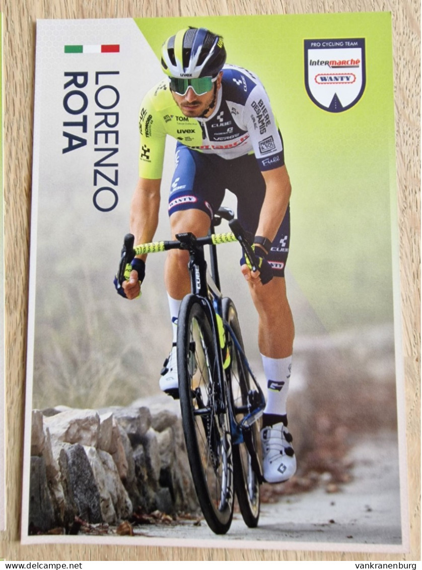 Card Lorenzo Rota - Team Intermarche-Wanty - 2024 - Cycling - Cyclisme - Ciclismo - Wielrennen - Wielrennen