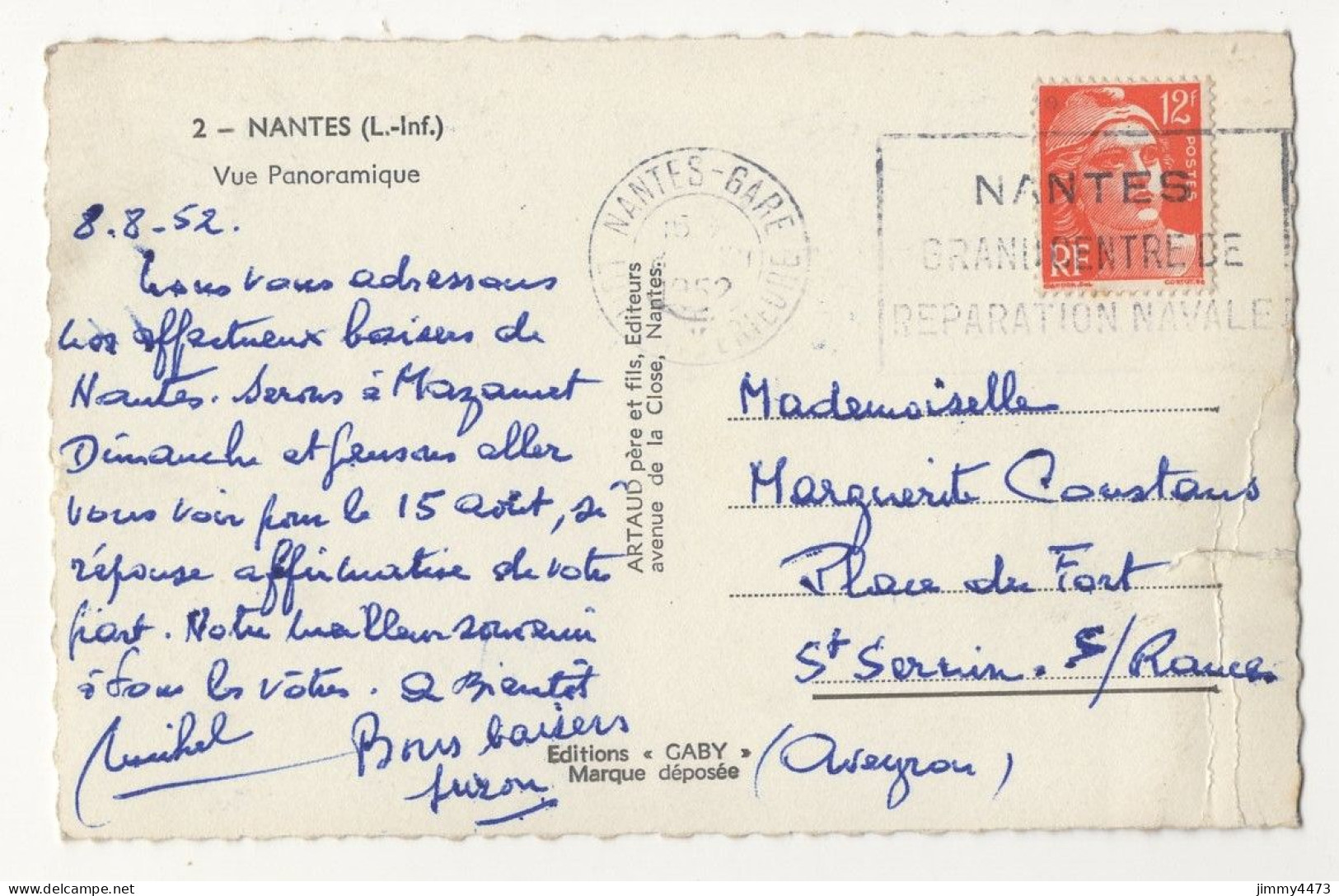 CPSM Dentelées - NANTES En 1952 (L.-Inf.) - Vue Panoramique - N° 2 - Edit. ARTAUD Père Et Fils Nantes - Nantes