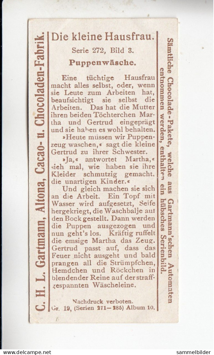 Gartmann  Die Kleine Hausfrau  Pupenwäsche    Serie 272 #3 Von 1909 - Sonstige & Ohne Zuordnung