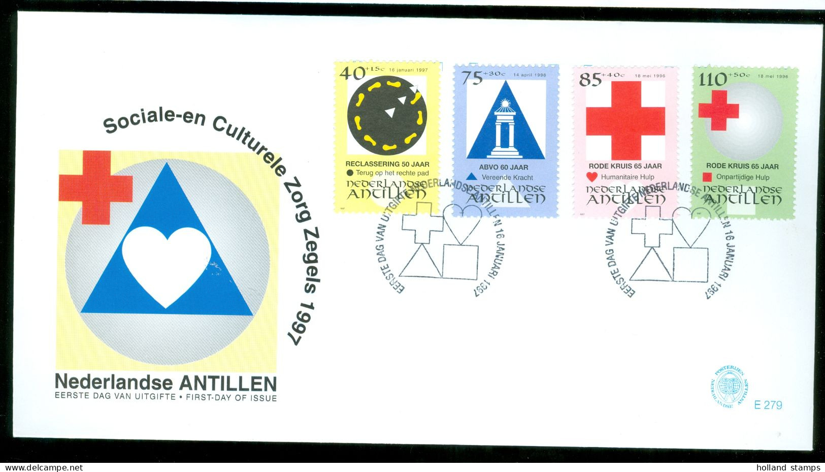 Nederlandse Antillen E279 * FDC  - Antilles 1997 * RODE KRUIS * RED CROSS * CROIX ROUGE  * ROTES KREUZ - Curaçao, Antille Olandesi, Aruba