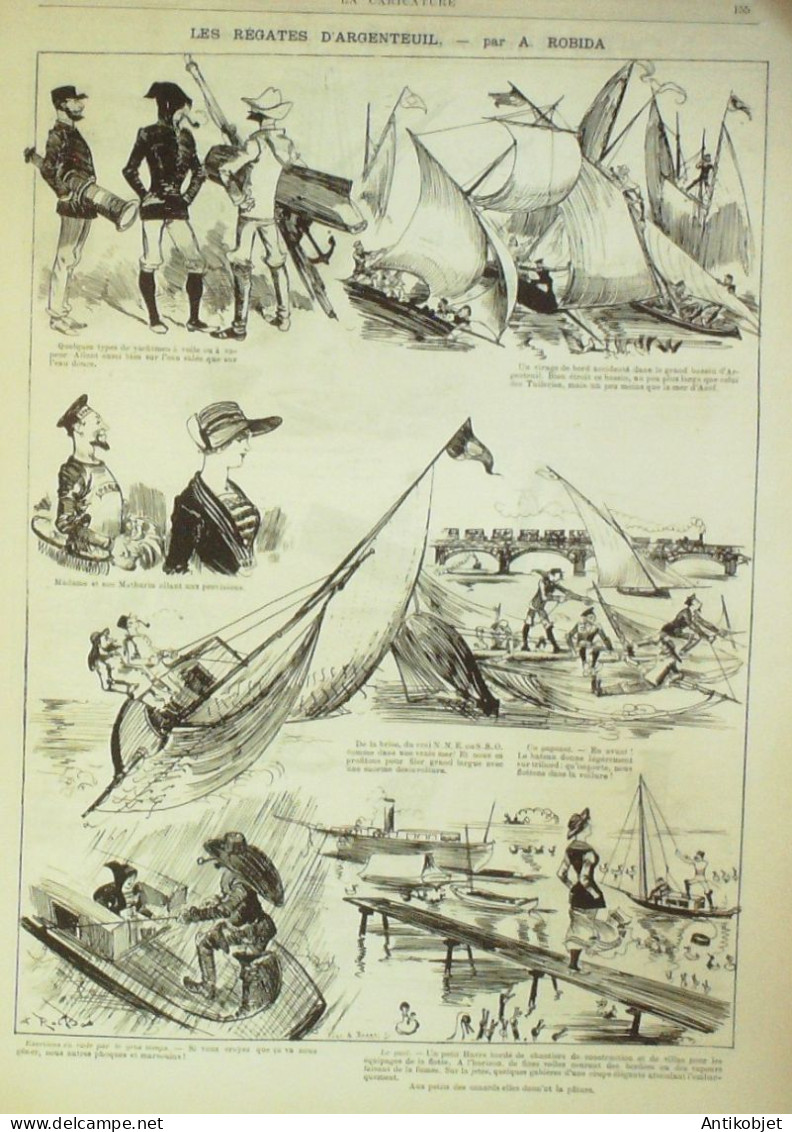 La Caricature 1884 N°228 Régates D'Argenteuil Régates (95) Robida Fusillier Spolski Trock - Revues Anciennes - Avant 1900