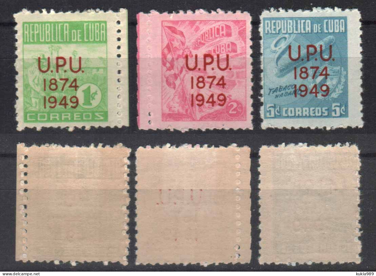 CUBA STAMPS - 1949 UPU ANNIVERSARY SET COMPLETE MLH - Neufs