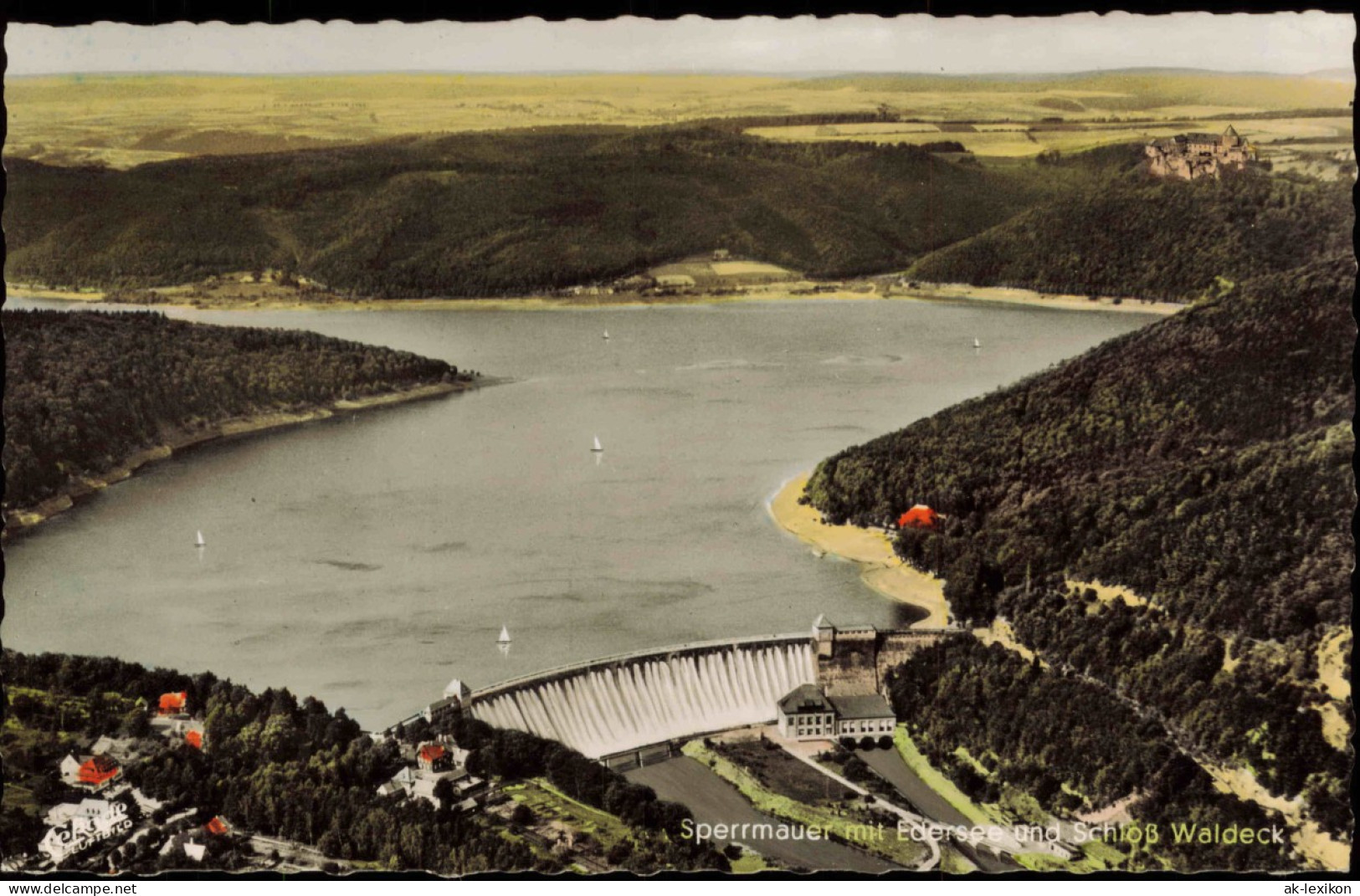 Ansichtskarte Waldeck (am Edersee) Edertalsperre Mit Schloss Waldeck 1959 - Waldeck