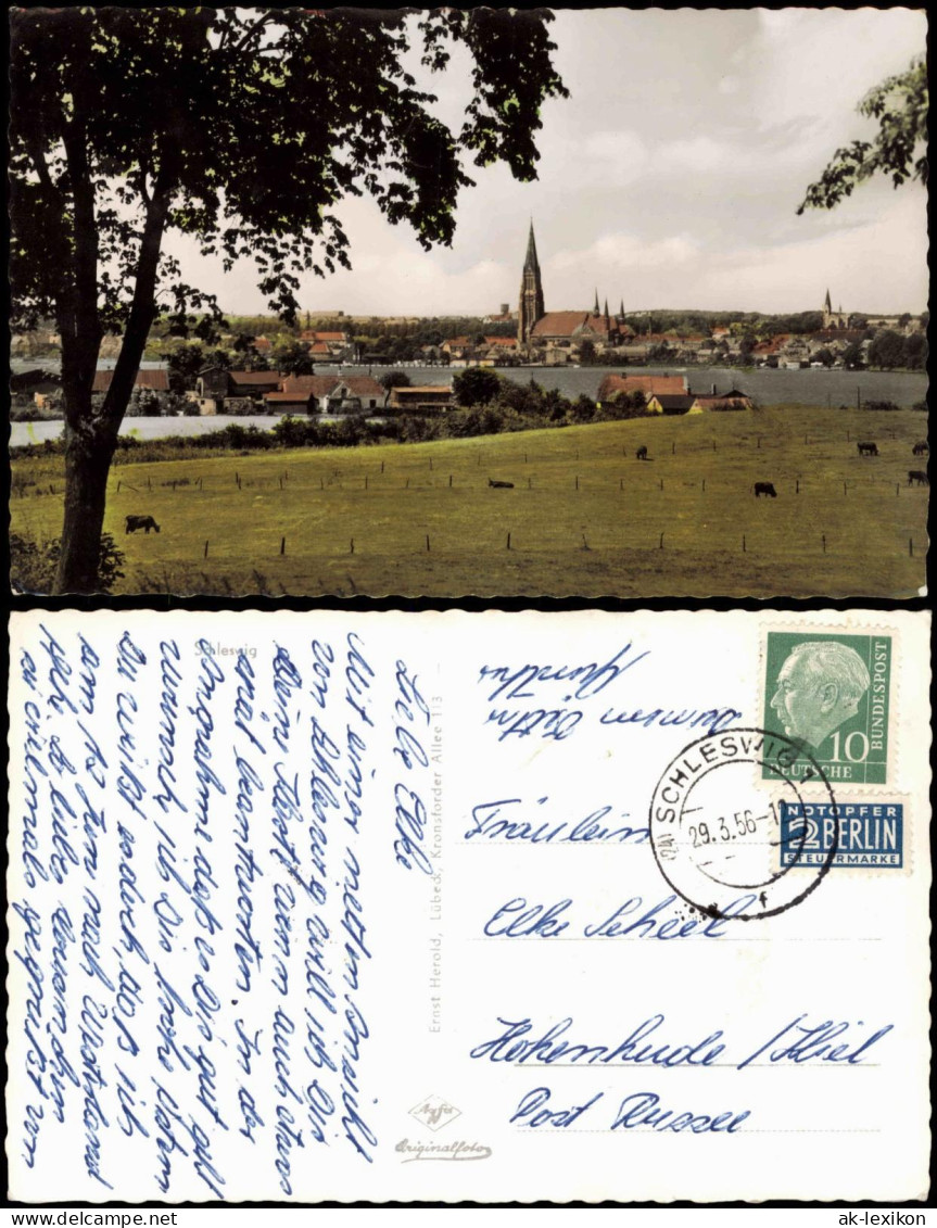 Ansichtskarte Schleswig (Sleswig/Slesvig) Panorama-Ansicht 1956 - Andere & Zonder Classificatie