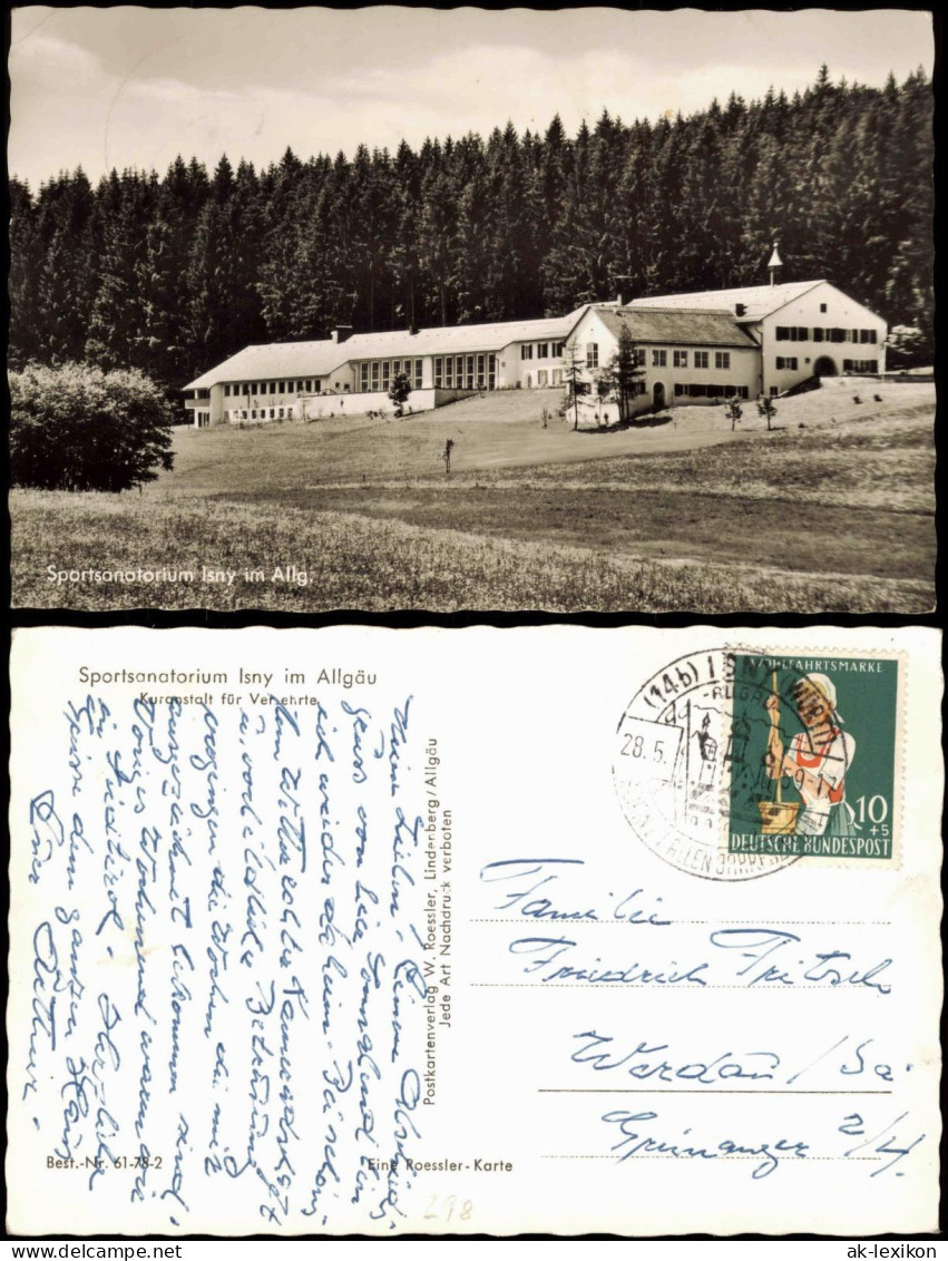 Ansichtskarte Isny  Mit Sportsanatorium 1959  Zuschlagsmarke Wohlfahrtsmarke - Other & Unclassified