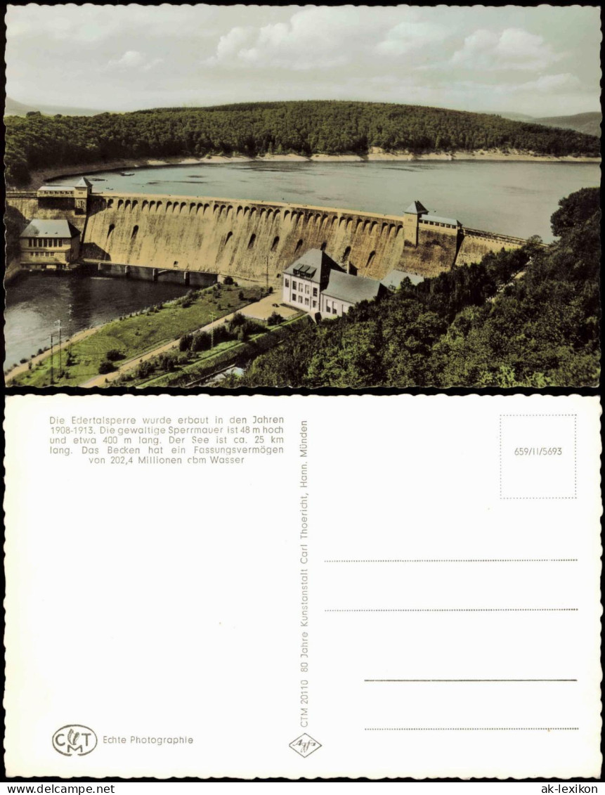 Ansichtskarte Hemfurth-Edersee-Edertal Edertalsperre Coloriert 1965 - Altri & Non Classificati