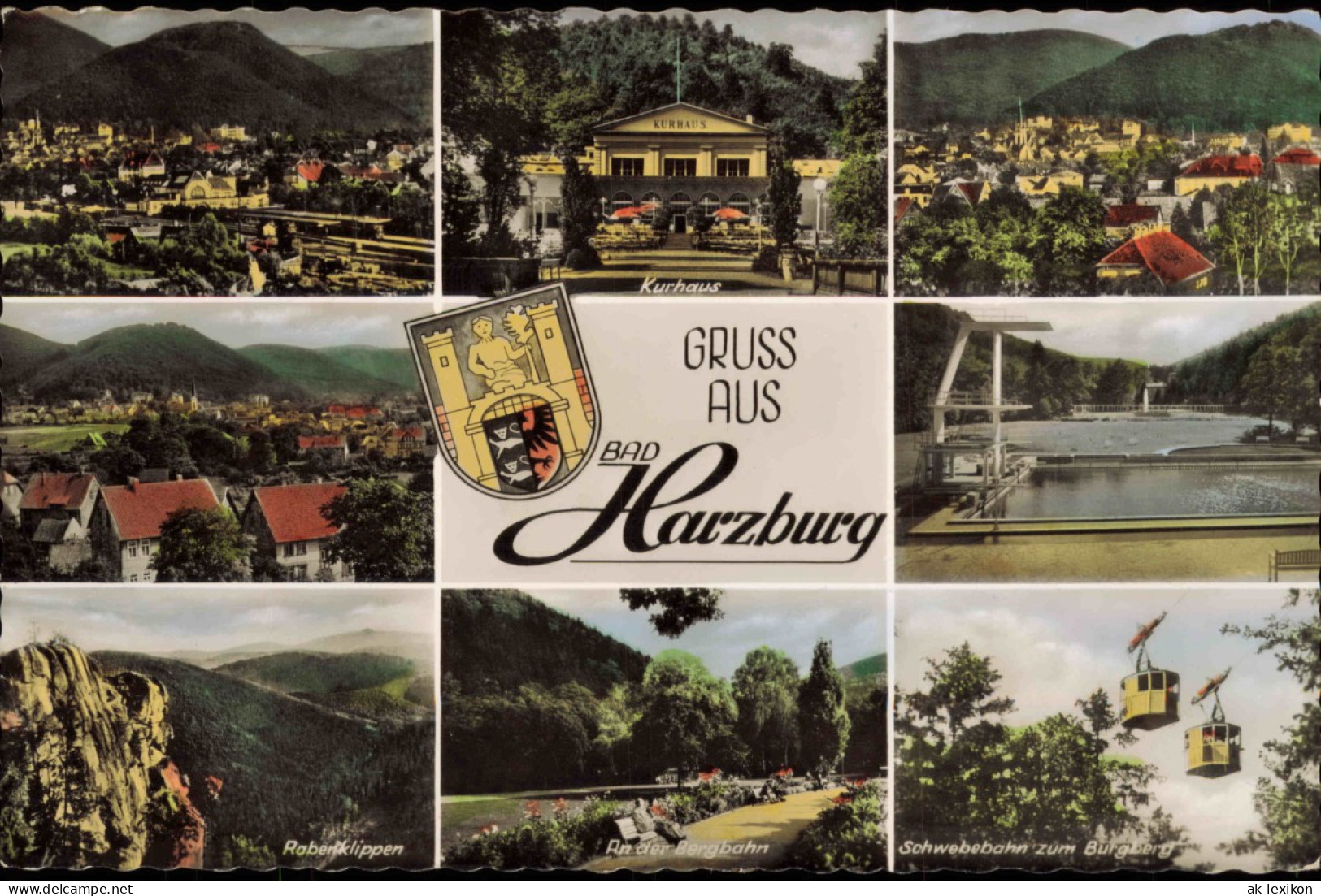 Ansichtskarte Bad Harzburg Bergstation, Schwimmbad, Stadtansichten 1958 - Bad Harzburg