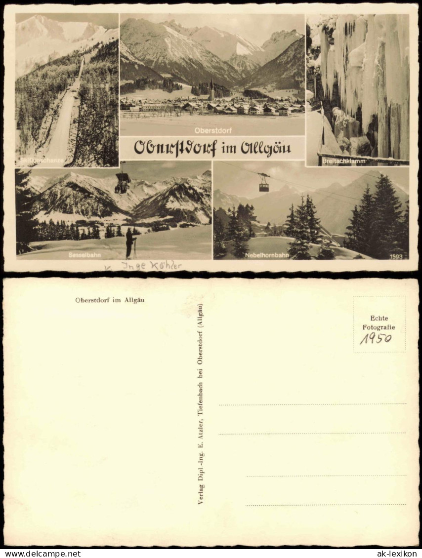 Oberstdorf (Allgäu) MB: Nebelhornbahn, Sprungschanze Winteransichten 1959 - Oberstdorf