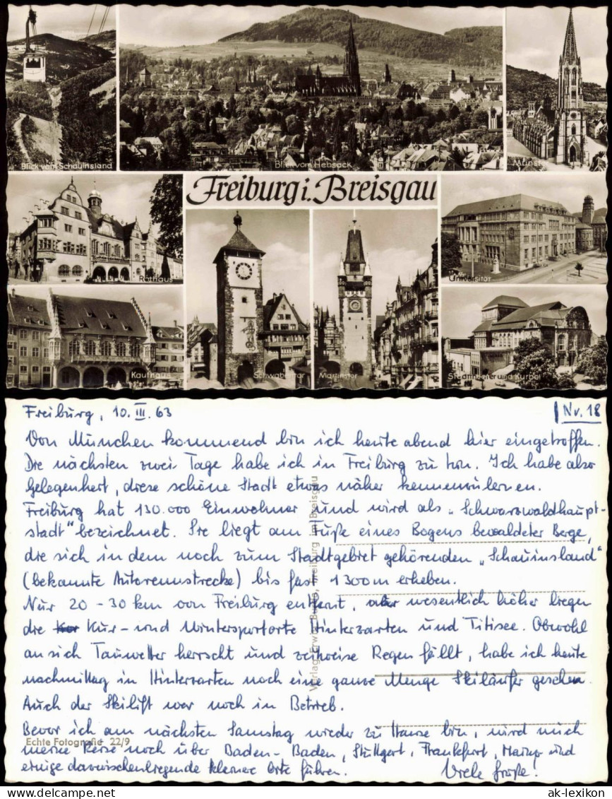 Ansichtskarte Freiburg Im Breisgau Stadtteilansichten 1963 - Freiburg I. Br.