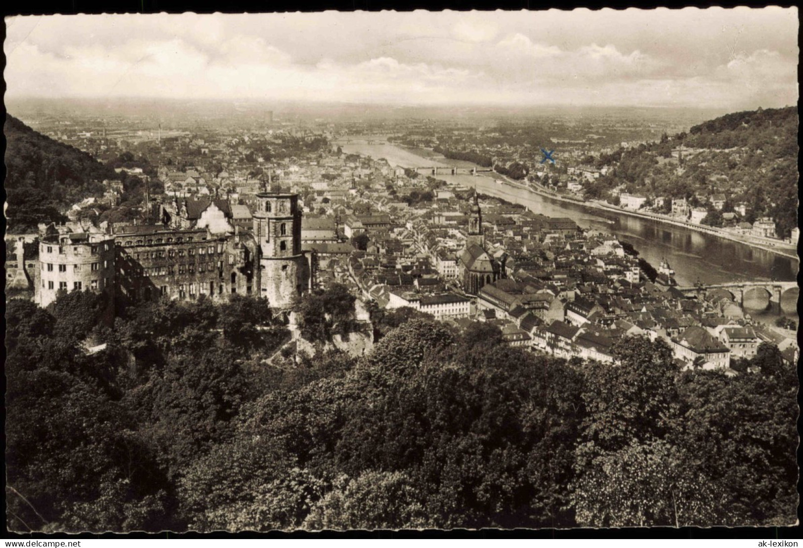 Ansichtskarte Heidelberg Totale - Fotokarte 1959 - Heidelberg