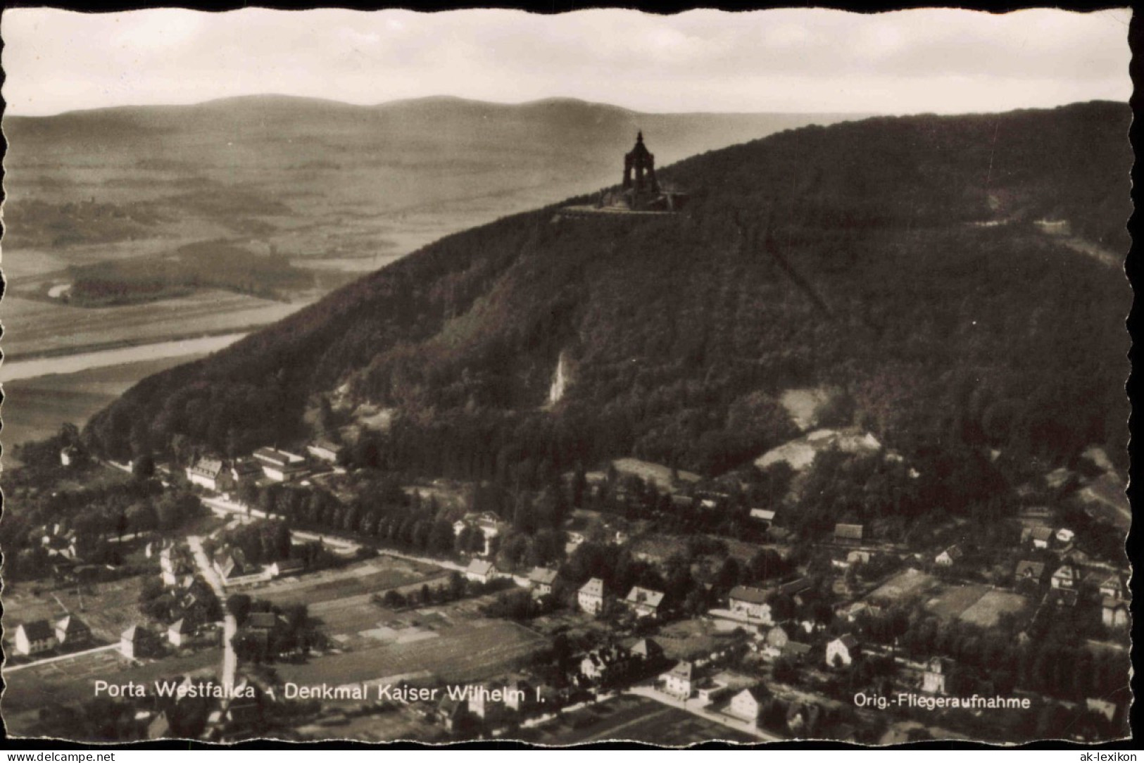 Porta Westfalica Luftbild Restaurant Am Kaiser-Wilhelm-Denkmal 1957 - Porta Westfalica