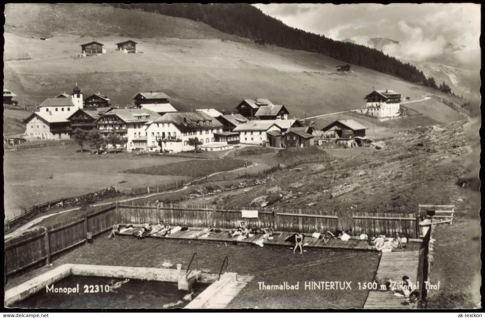 Ansichtskarte Hintertux-Tux (Tirol) Thermalbad Und Stadt 1961 - Andere & Zonder Classificatie