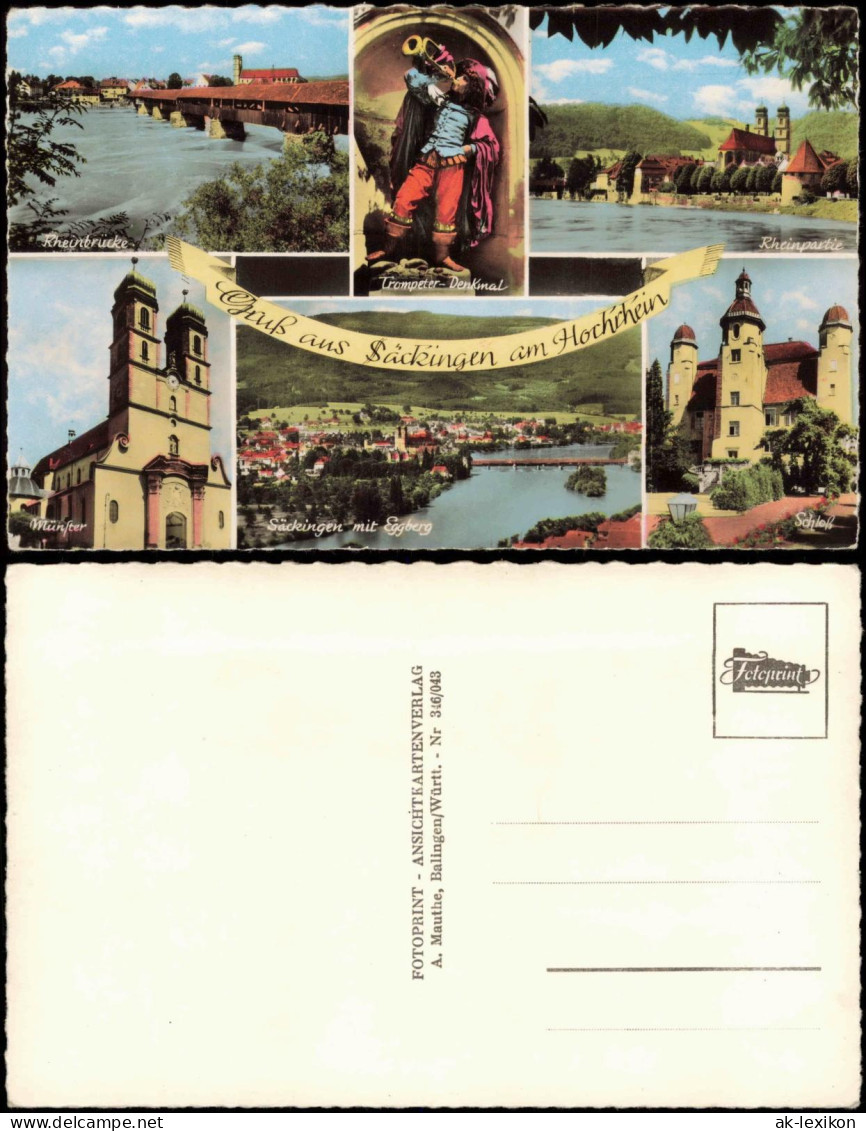 Ansichtskarte Bad Säckingen Mehrbildkarte Mit Ortsansichten 1960 - Bad Säckingen