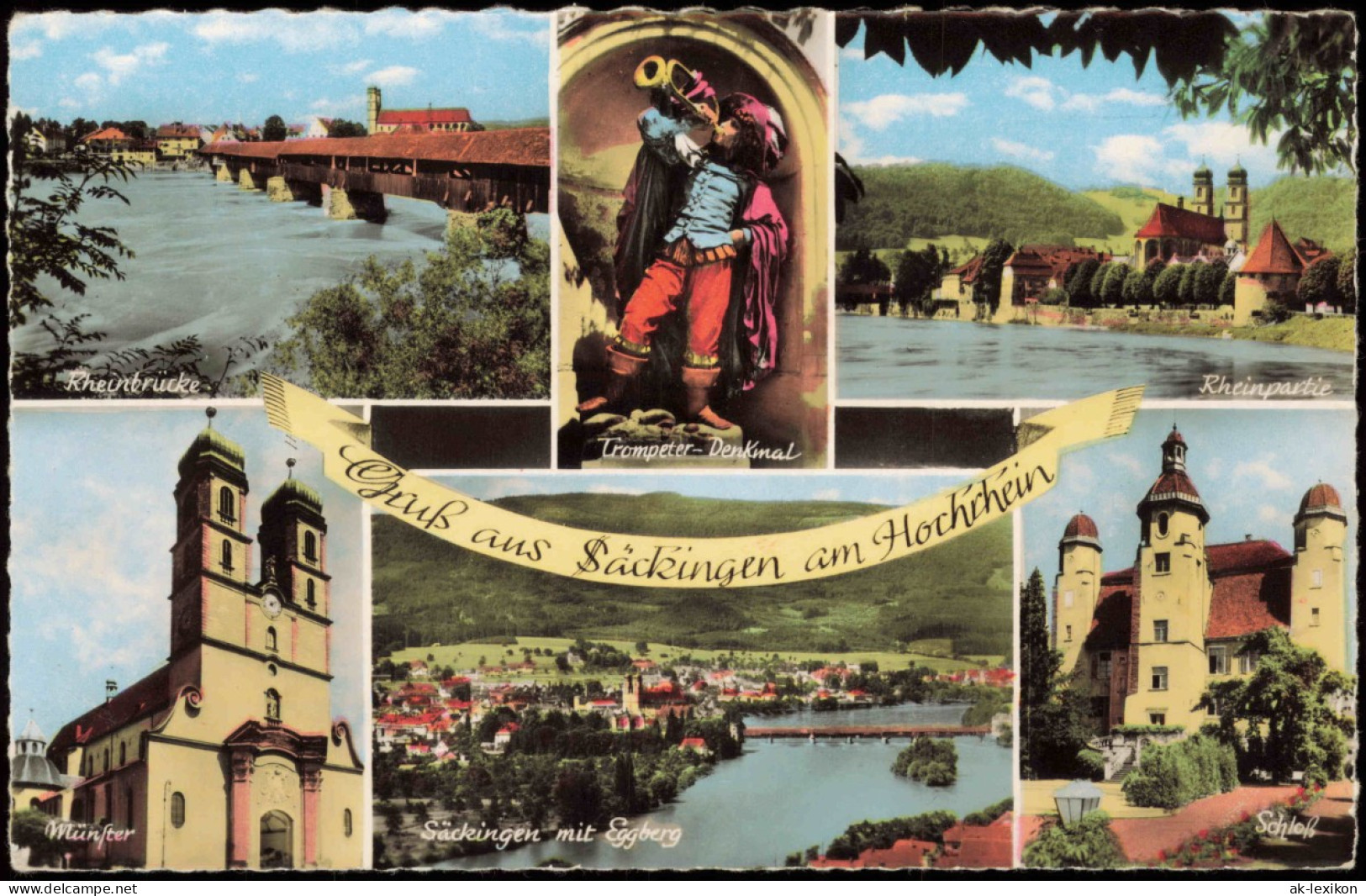 Ansichtskarte Bad Säckingen Mehrbildkarte Mit Ortsansichten 1960 - Bad Saeckingen