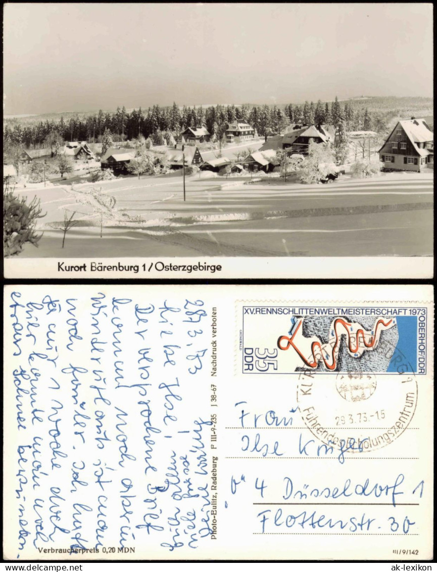 Bärenburg-Altenberg (Erzgebirge) Panorama Kurort  Im Winter Zur DDR-Zeit 1973 - Altenberg