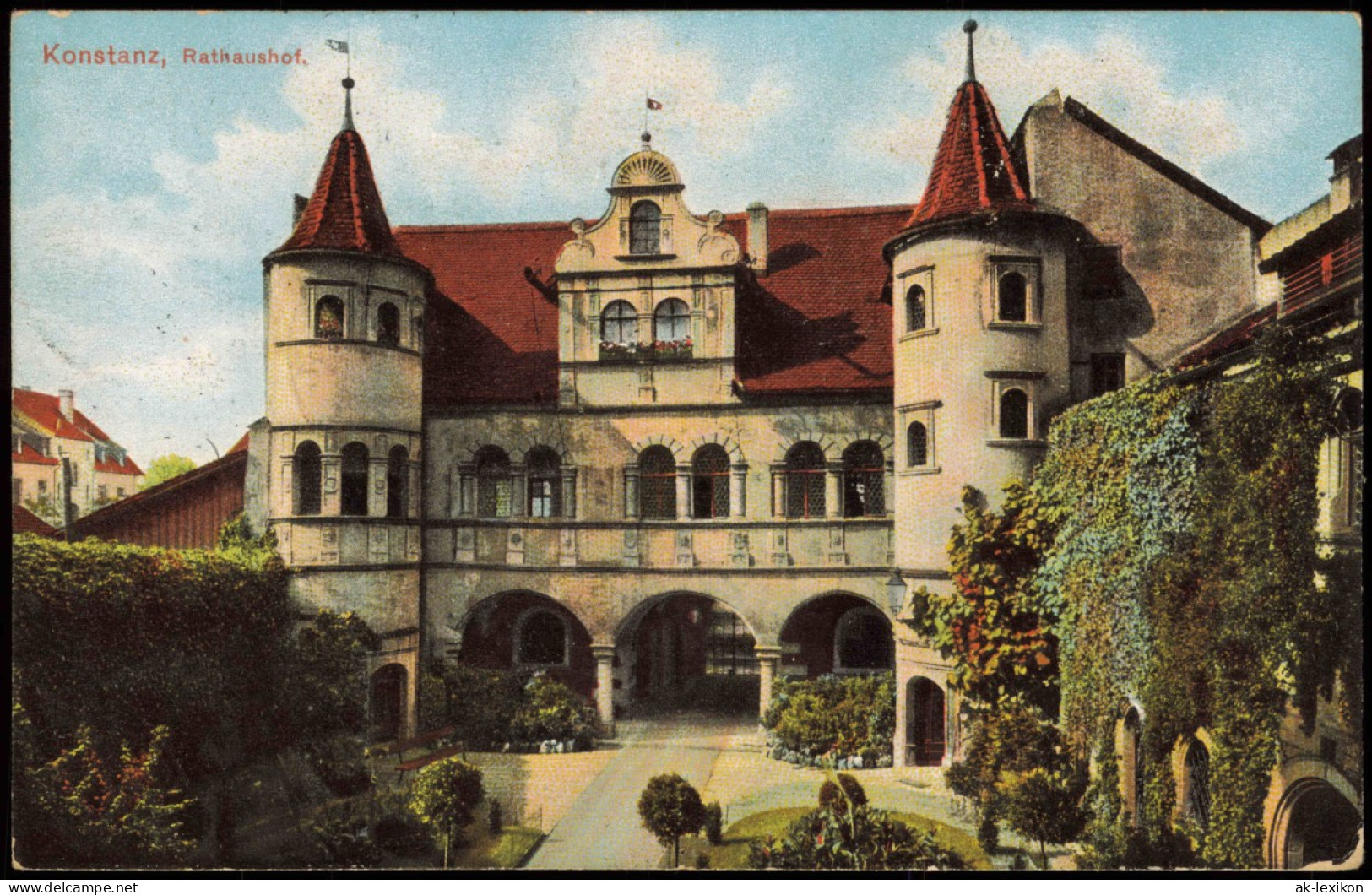 Konstanz Rathaushof 1917   1. Weltkrieg Feldpost (mit Zensur-Stempel) - Konstanz