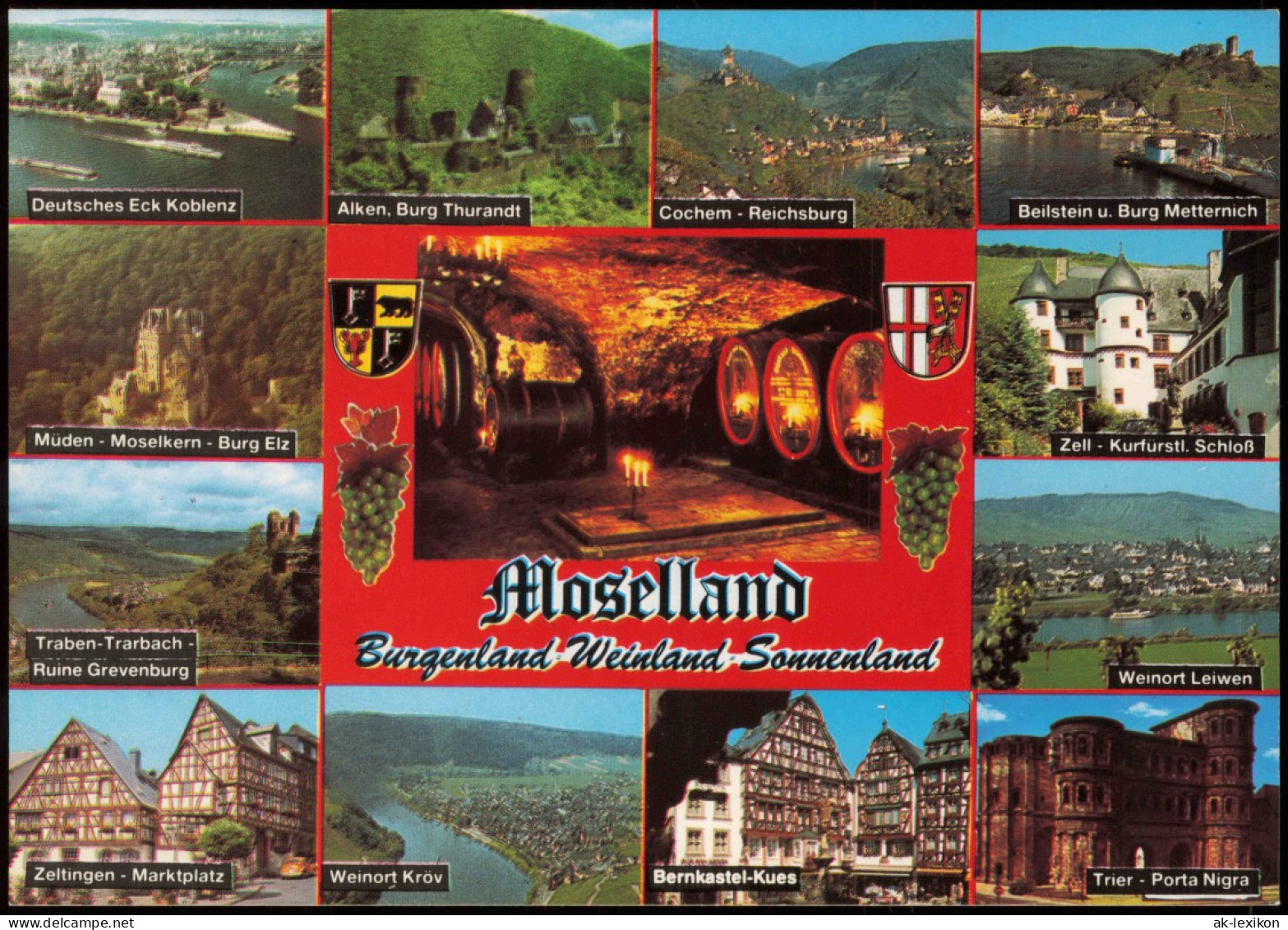 .Rheinland-Pfalz Mehrbild-AK Sehenswürdigkeiten Am Fluss Mosel   1991 - Autres & Non Classés