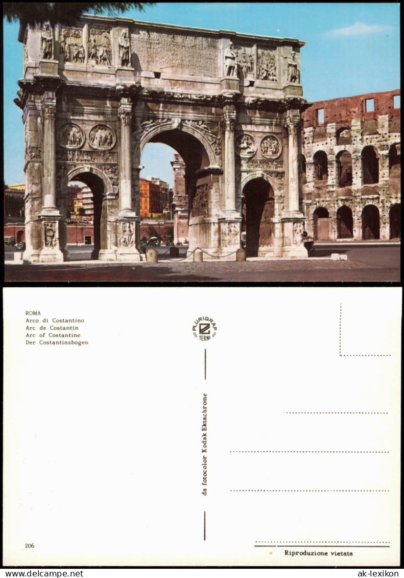 Cartoline Rom Roma Arco Di Costantino Der Costantinsbogen 1960 - Otros & Sin Clasificación