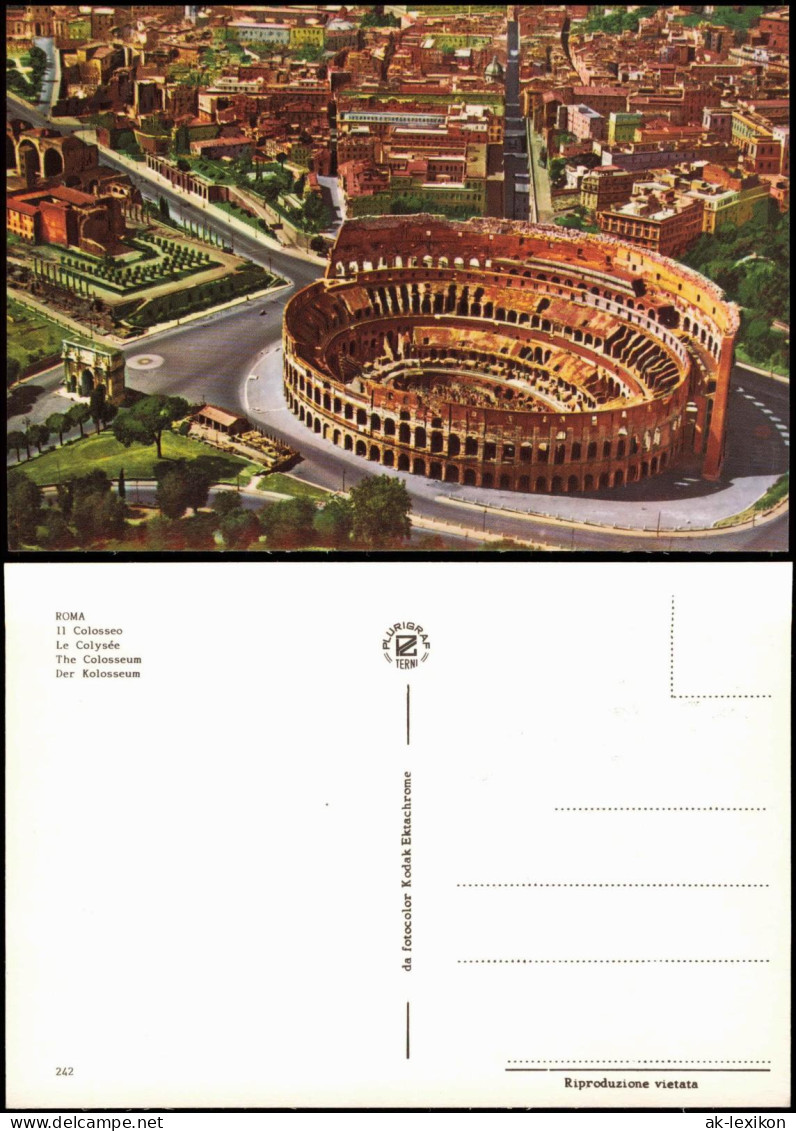 Cartoline Rom Roma Le Colysée The Colosseum, Luftaufnahme 1960 - Andere & Zonder Classificatie