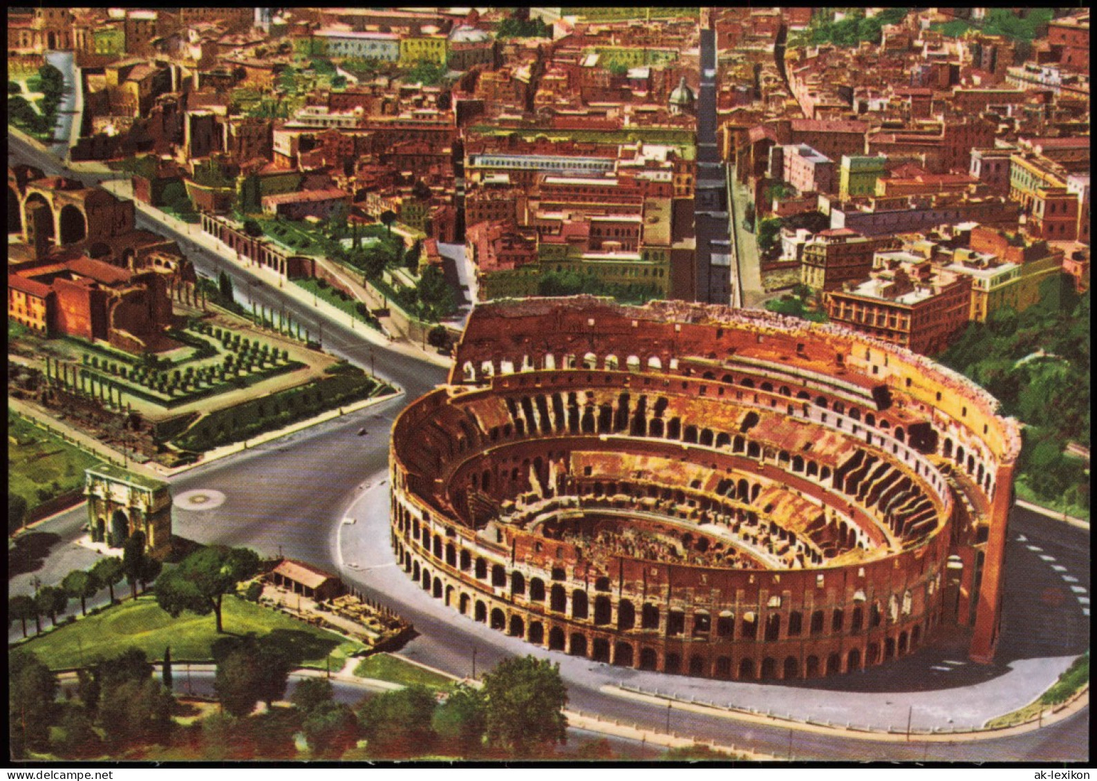 Cartoline Rom Roma Le Colysée The Colosseum, Luftaufnahme 1960 - Other & Unclassified