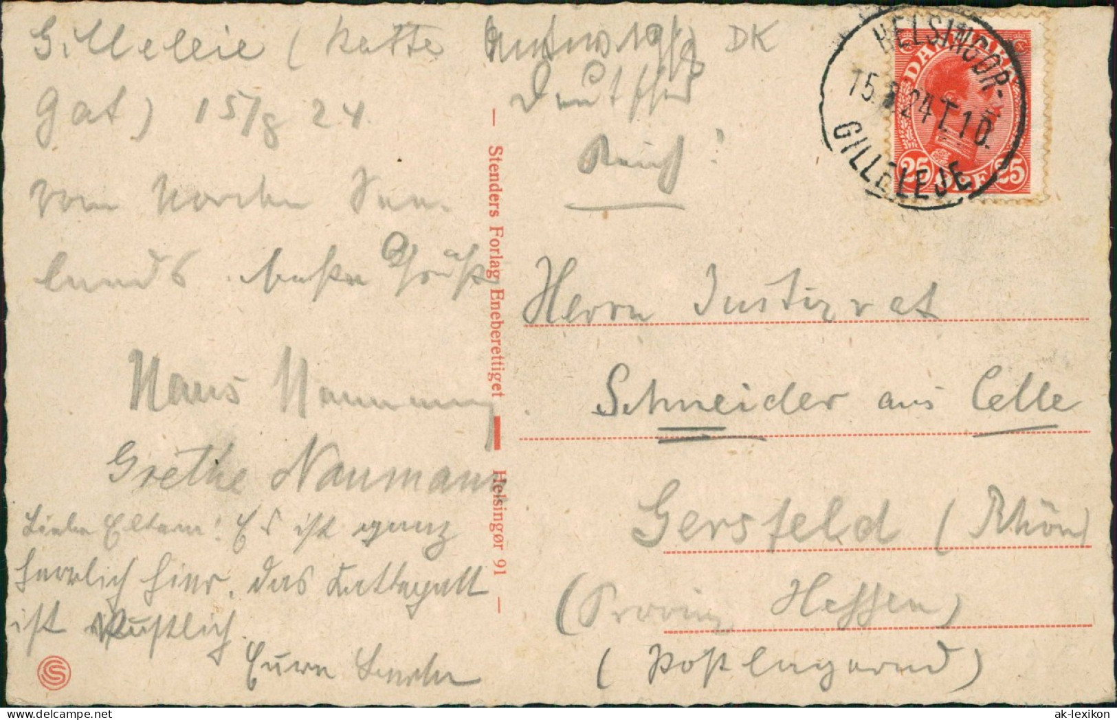 Postcard Helsingør Helsingör Helsinger Parti Fra Marienlyst 1924 - Danimarca