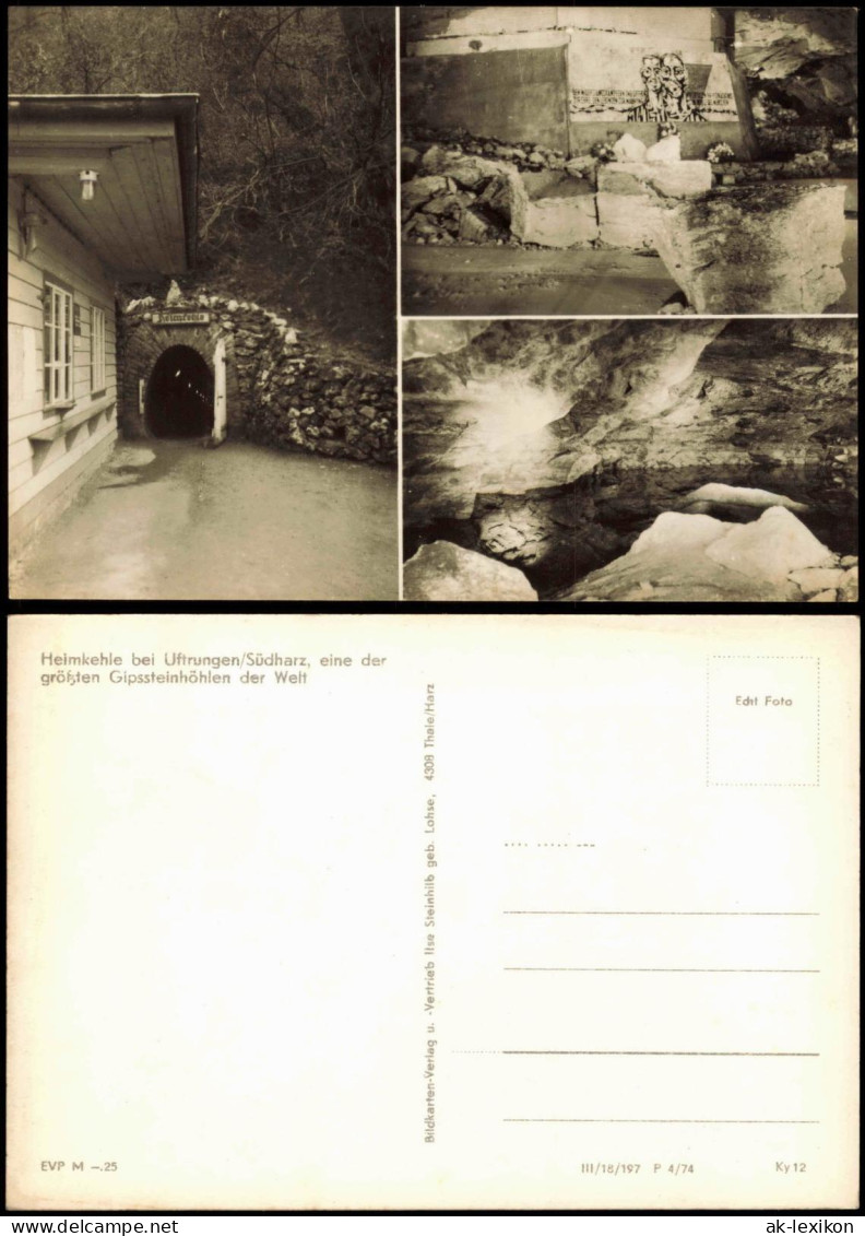 Uftrungen-Südharz DDR Mehrbildkarte Gipshöhle Heimkehle Im Südharz 1974 - Autres & Non Classés