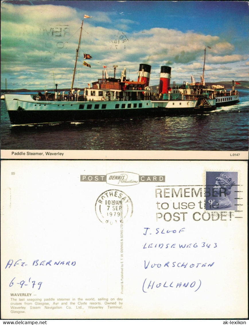 Ansichtskarte  Schiffe/Schifffahrt - Hochsee: Paddle Steamer, Waverley 1979 - Sonstige & Ohne Zuordnung