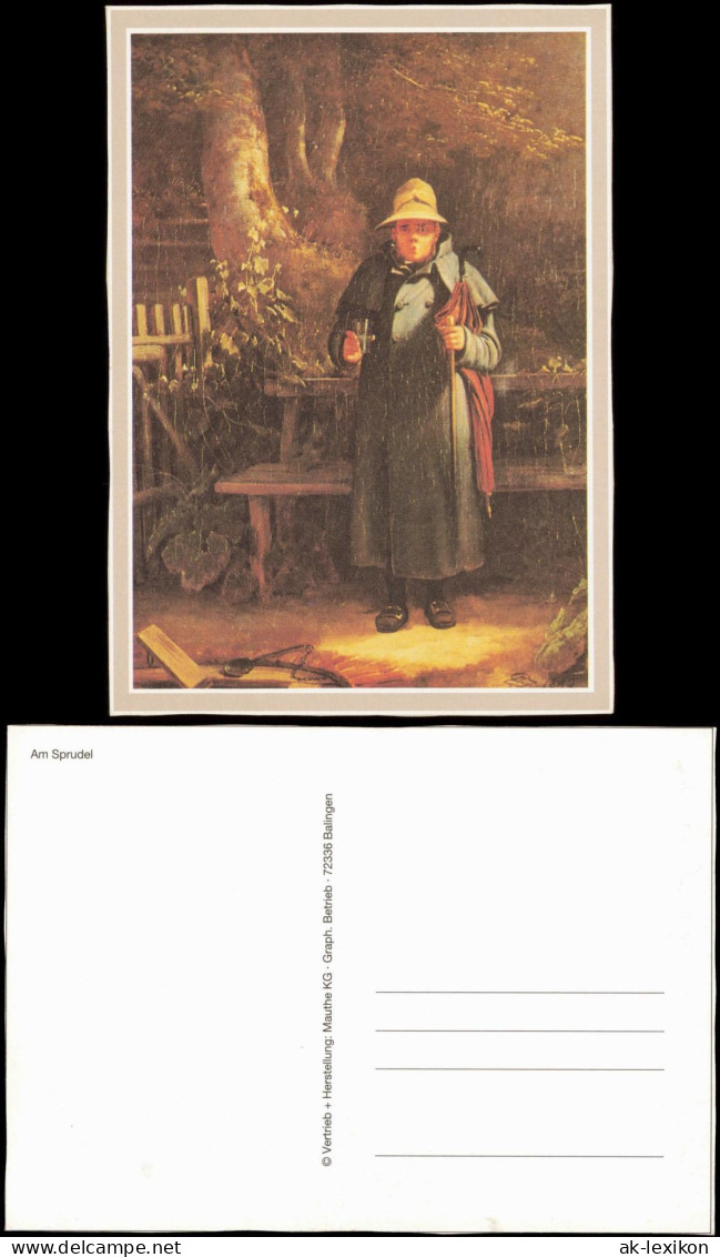 Ansichtskarte  Künstlerkarte Gemälde Kunstwerke: Am Sprudel 1990 - Peintures & Tableaux