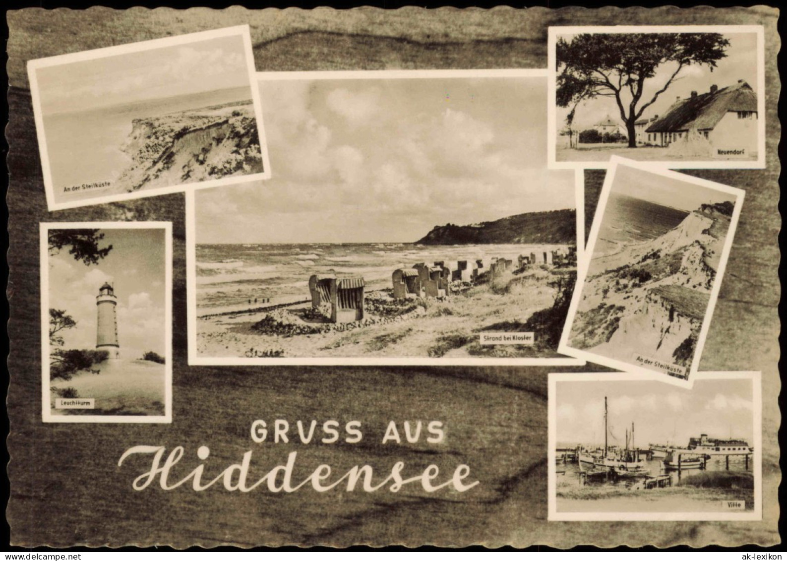 Insel Hiddensee-Hiddensee  DDR Mehrbildkarte HIDDENSEE U.a. Leuchtturm  1962 - Hiddensee