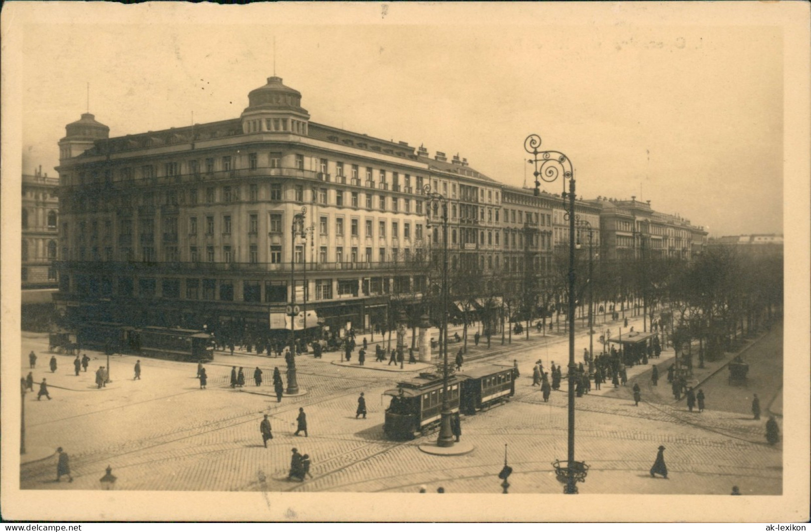 Ansichtskarte Wien Opernring Mit Hotel Bristol, Straßenbahn 1924 - Other & Unclassified