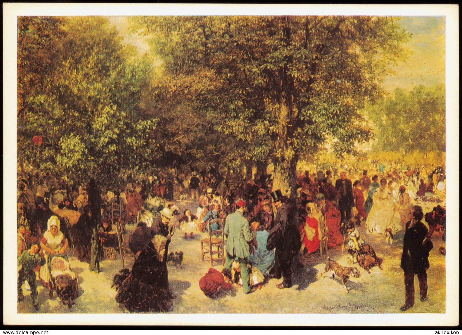 DDR Künstlerkarte ADOLF VON MENZEL Nachmittag Im Tuileriengarten In Paris 1968 - Pintura & Cuadros