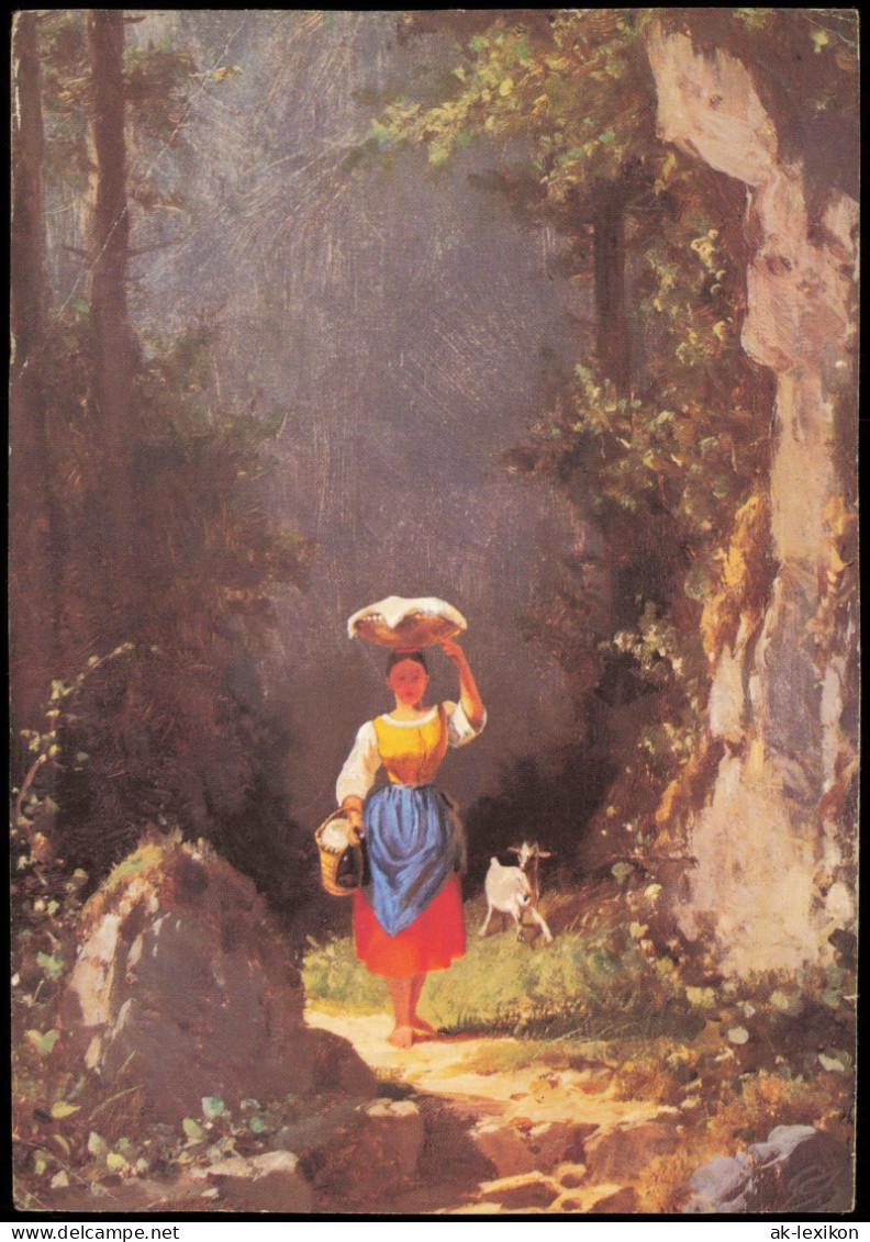 Carl Spitzweg (1808-1885): Mädchen Mit Ziege (Künstlerkarte) 1971 - Peintures & Tableaux