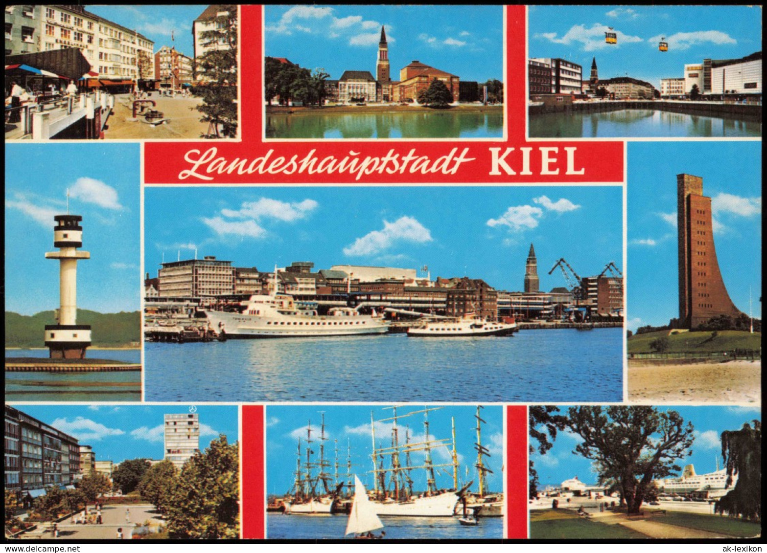 Ansichtskarte Kiel Mehrbild-AK Stadtteilansichten Landeshauptstadt KIEL 1980 - Andere & Zonder Classificatie