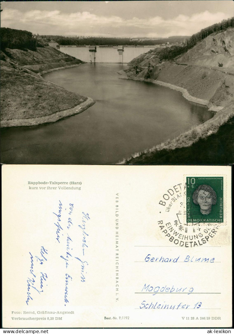 Oberharz Am Brocken Rappbodetalsperre 1959 Sonderstempel Zur Einweihung - Sonstige & Ohne Zuordnung