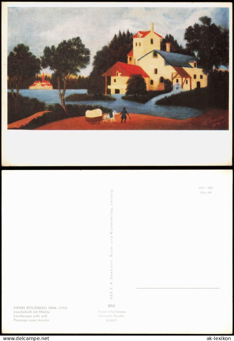 Künstlerkarte Kunstwerk HENRI ROUSSEAU Landschaft Mit Mühle 1970 - Schilderijen