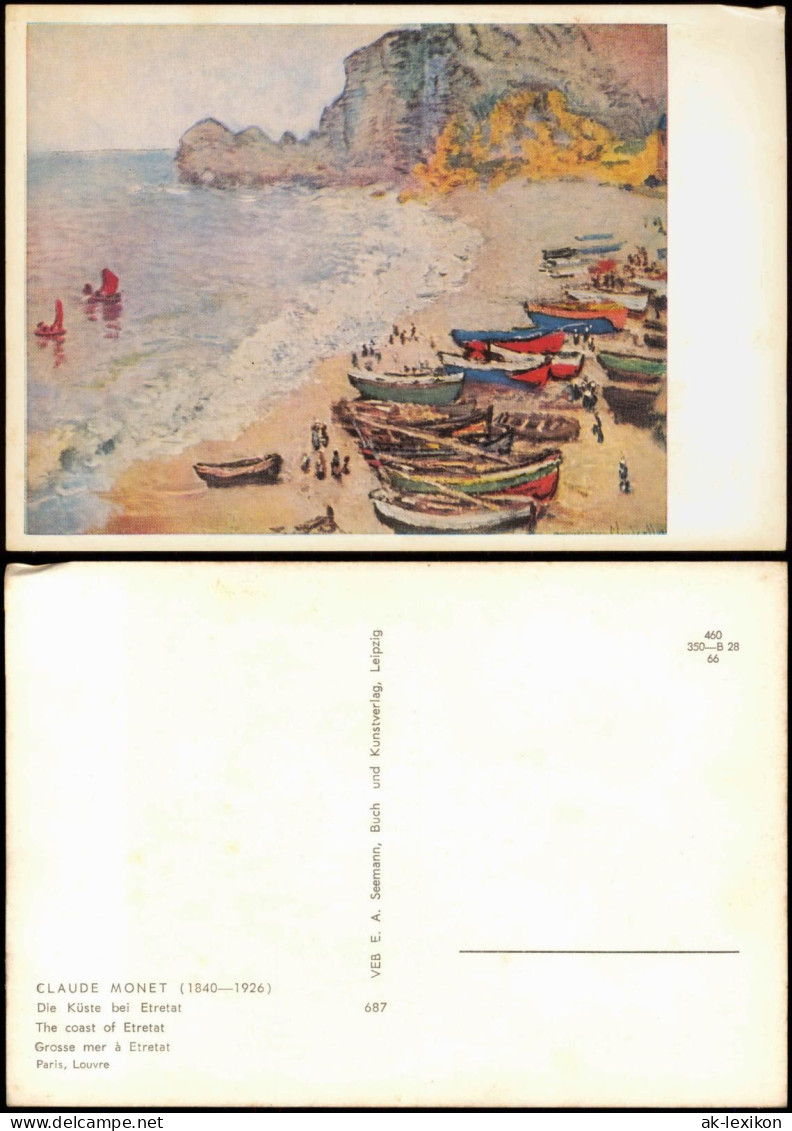 DDR Künstlerkarte: CLAUDE MONET (1840-1926) Die Küste Bei Etretat 1966 - Schilderijen