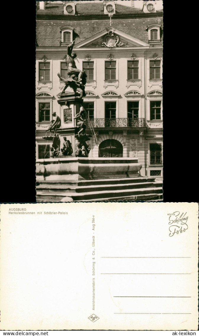 Ansichtskarte Augsburg Herkulesbrunnen Mit Schäzler-Palais 1960 - Augsburg