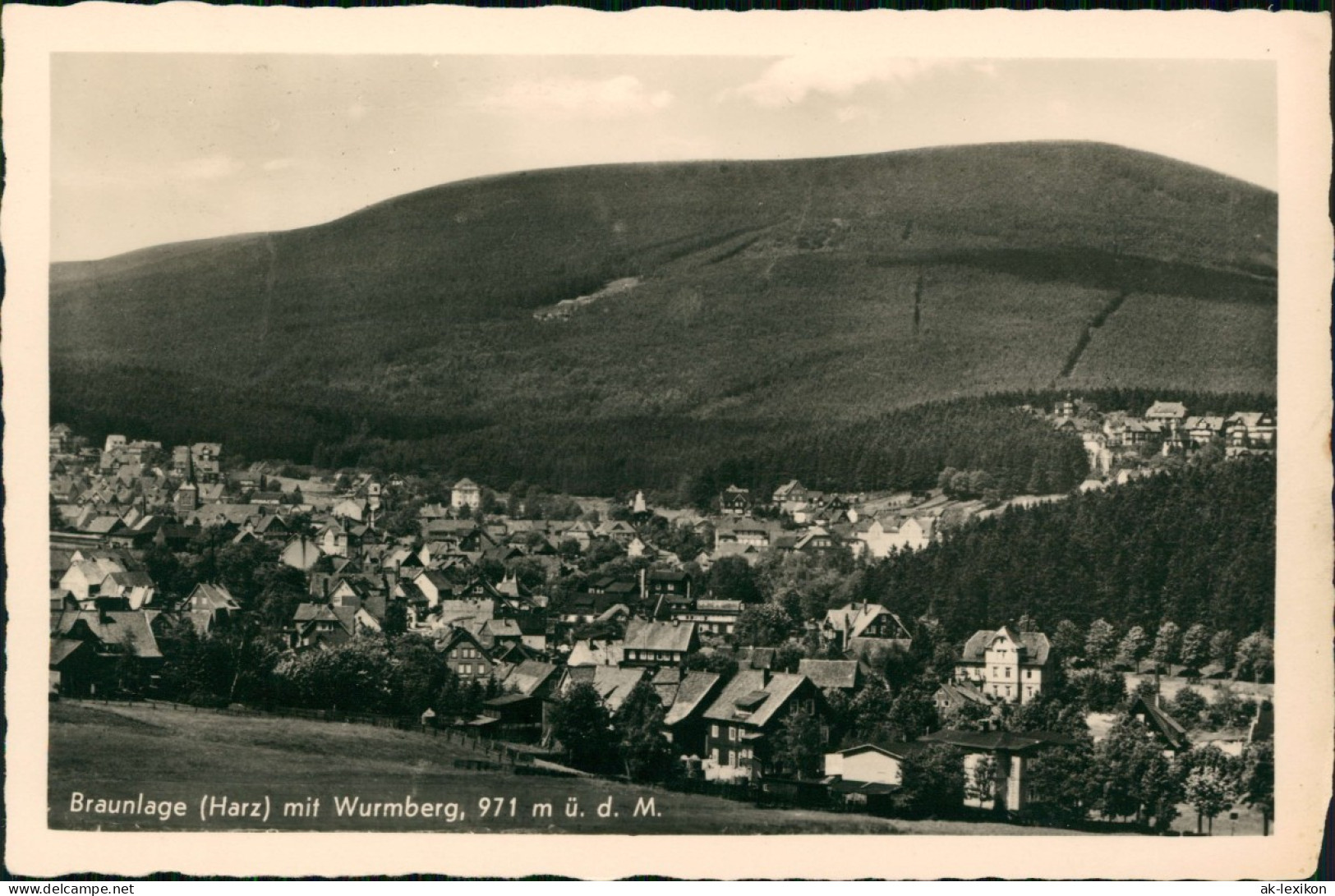 Braunlage Panorama-Ansicht Braunlage (Harz) Mit Wurmberg, 971 M ü. D. M. 1952 - Braunlage