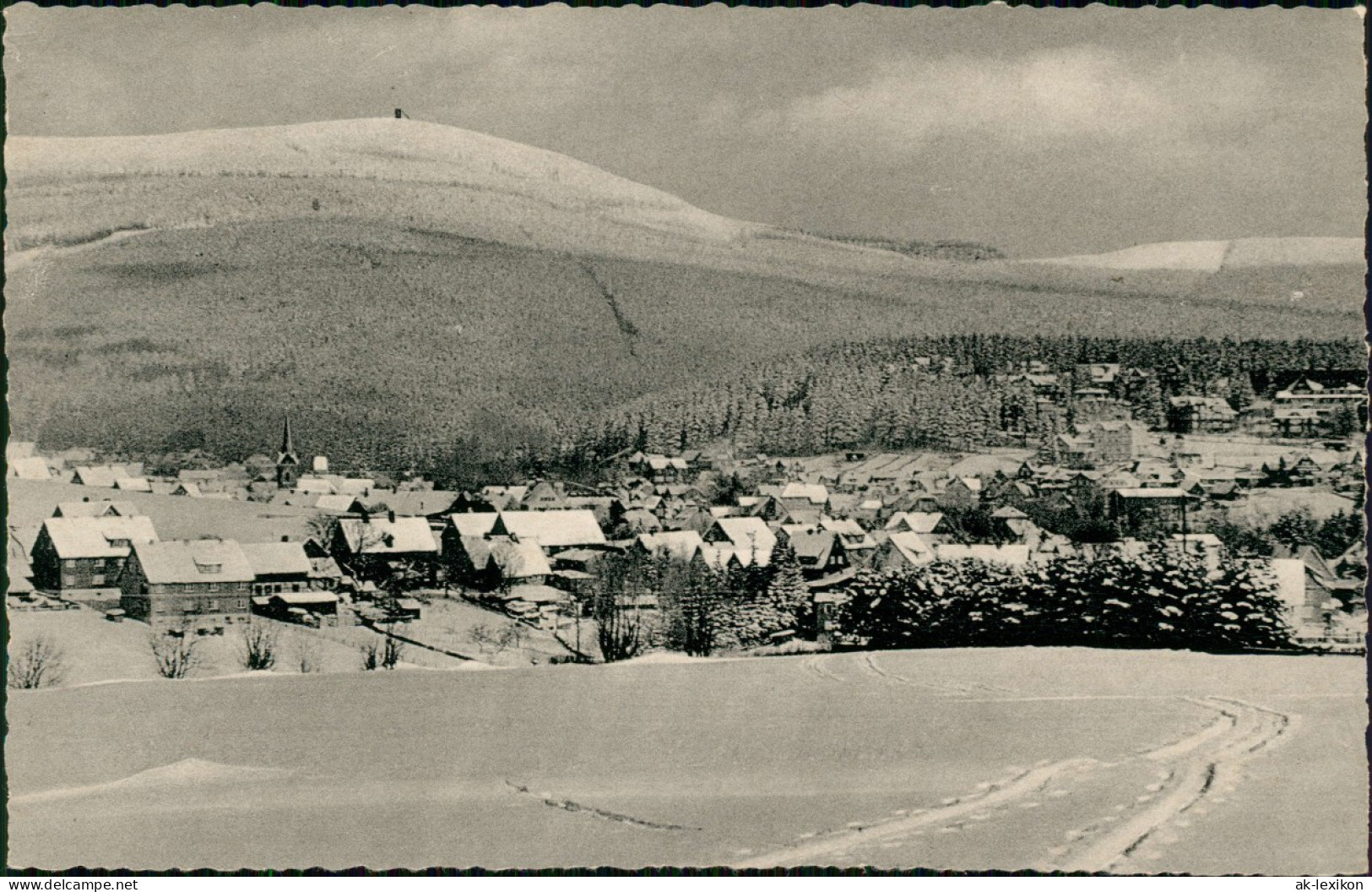 Ansichtskarte Braunlage Panorama-Ansicht Gesamtansicht Mit Wurmberg 1950 - Braunlage