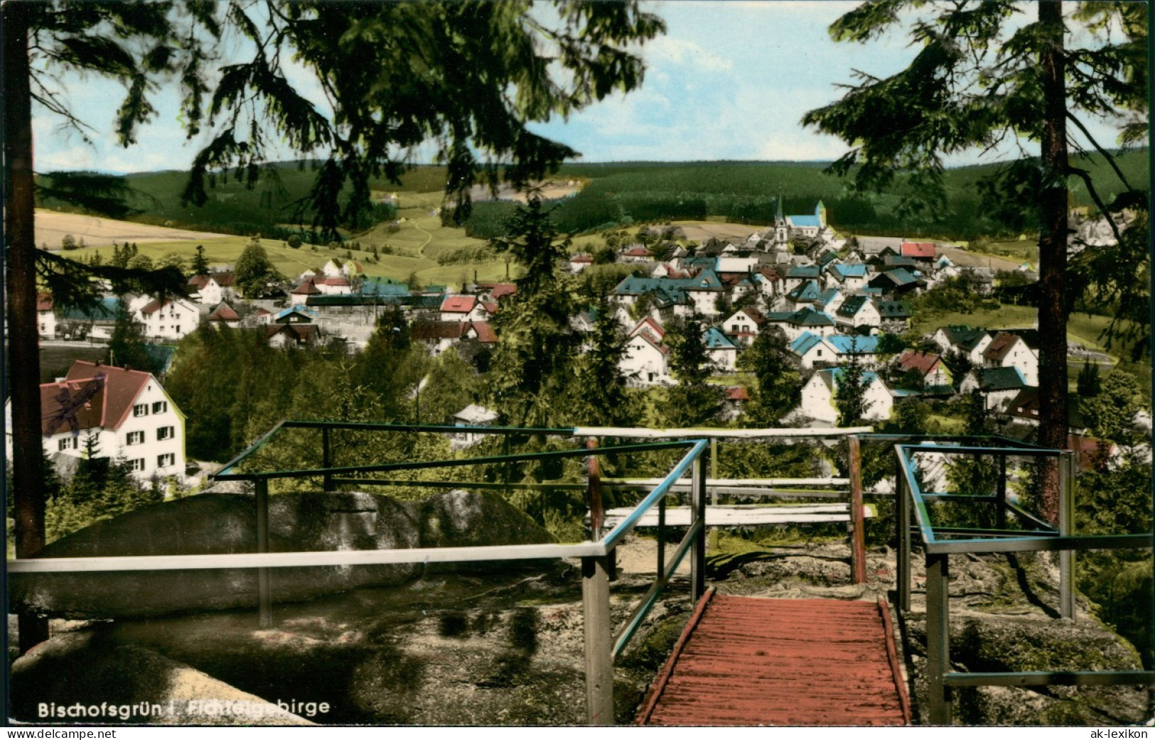 Ansichtskarte Bischofsgrün Stadtpartie - Colorfoto Ak 1958 - Otros & Sin Clasificación