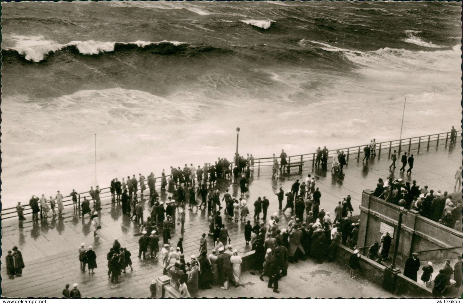 Ansichtskarte Westerland-Sylt Hochflut, Promenade 1962 - Sonstige & Ohne Zuordnung